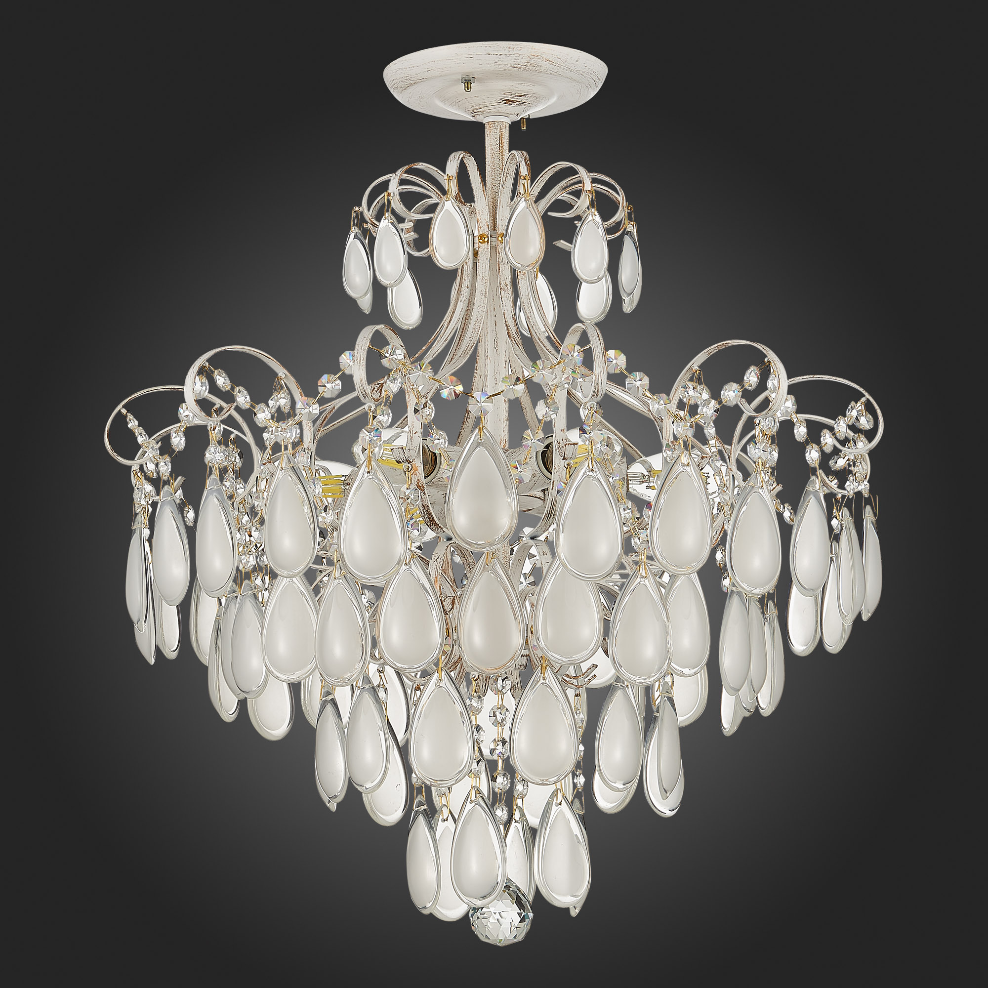 картинка SLE160302-06 Светильник потолочный Золотистый/Белый матовый E14 6*60W