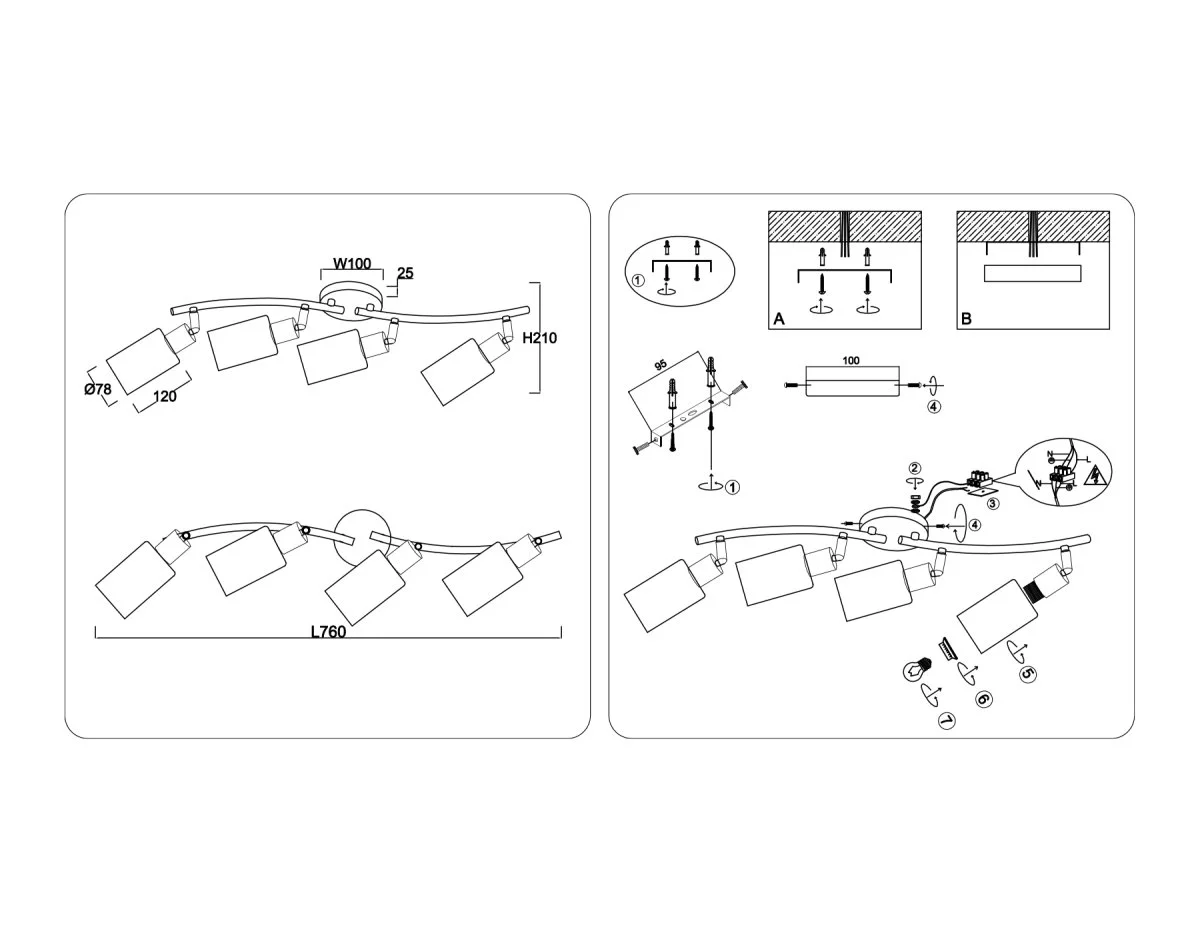 картинка Настенно-потолочный спот в стиле лофт TR8723