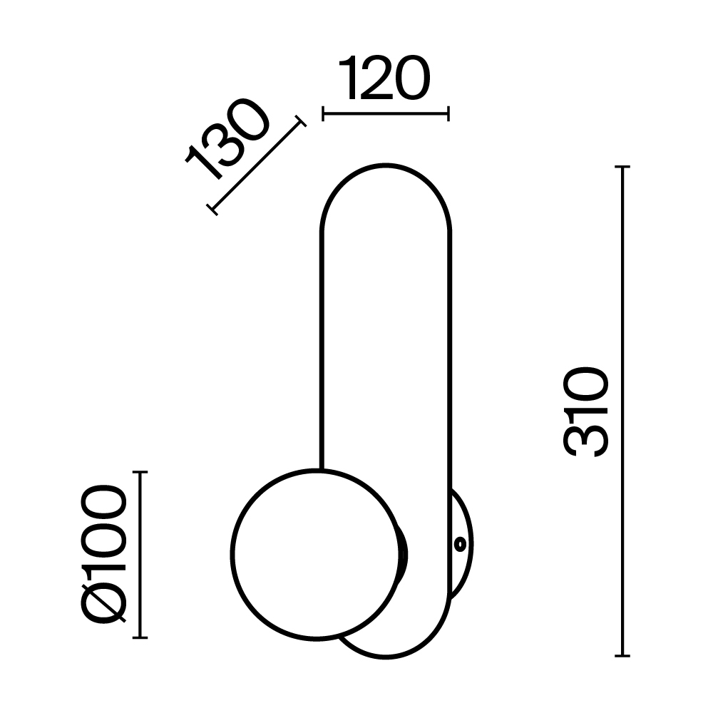 картинка Настенный светильник (бра) Maytoni MOD419WL-01G
