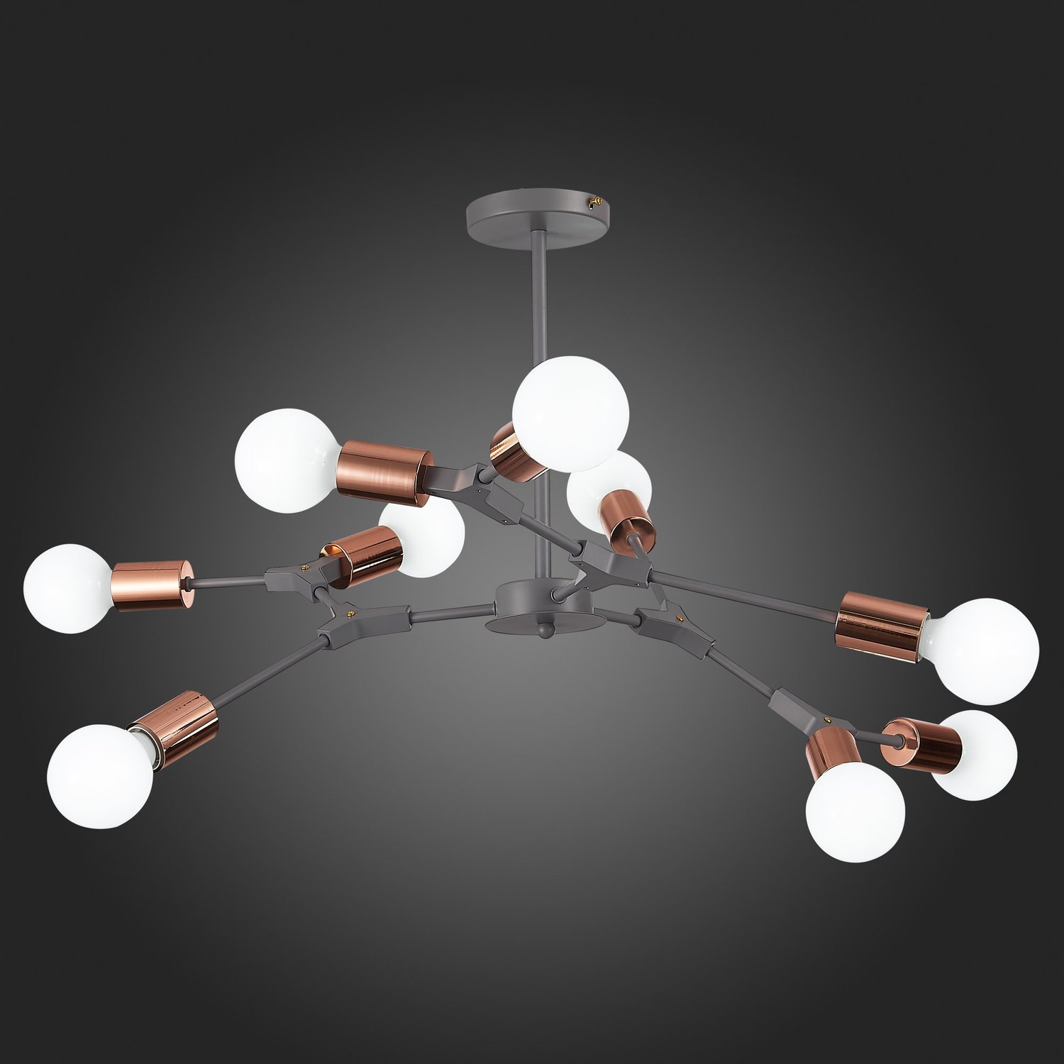 картинка SLE106403-09 Светильник потолочный Серый, Розовое золото E27 9*60W