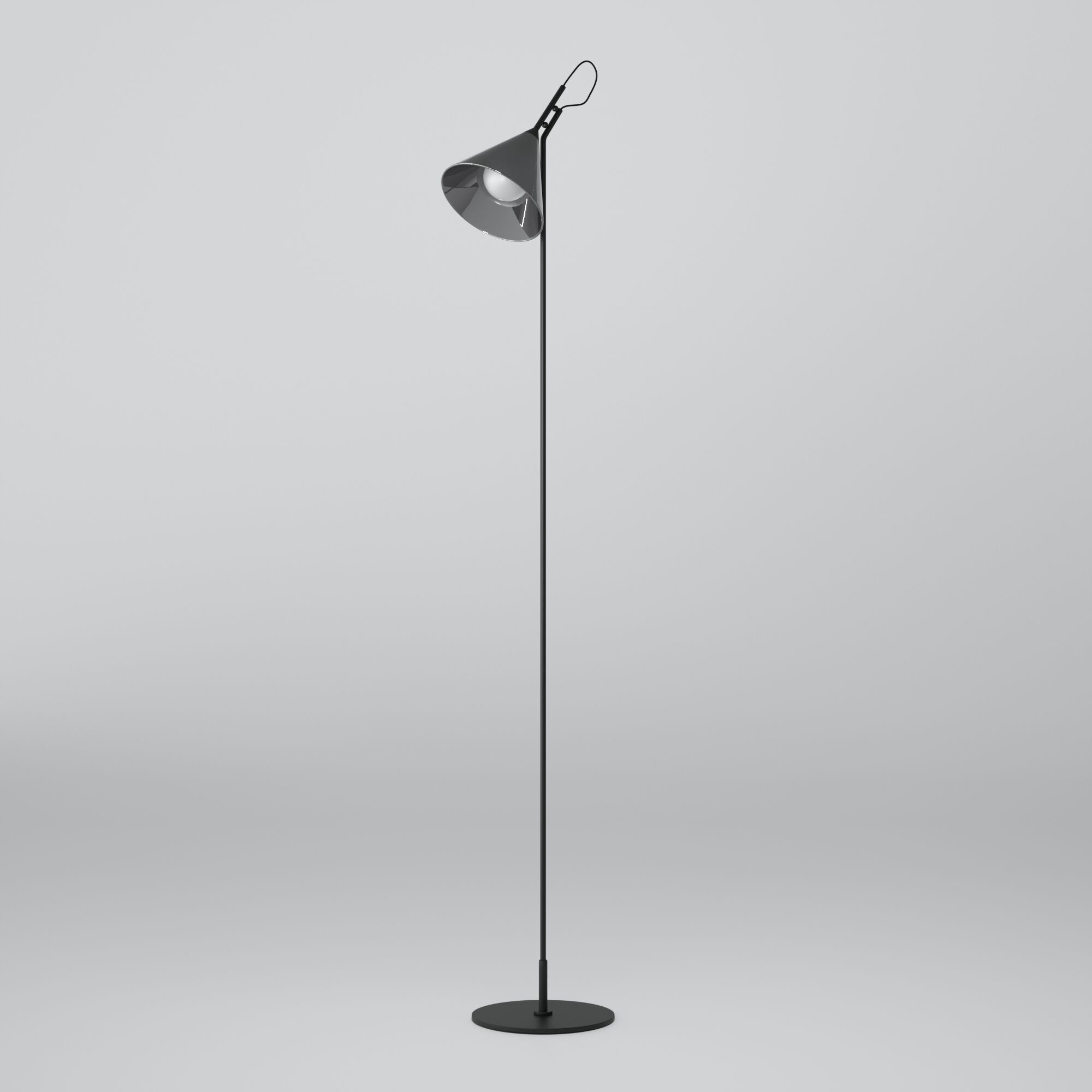 картинка Напольный светильник со стеклянным плафоном 01187/1 черный