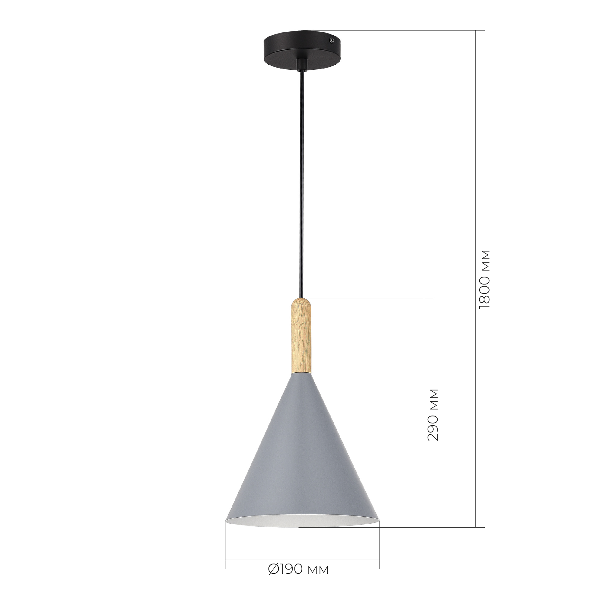 картинка SLE1255-423-01 Светильник подвесной Черный/Серый E27 1*40W