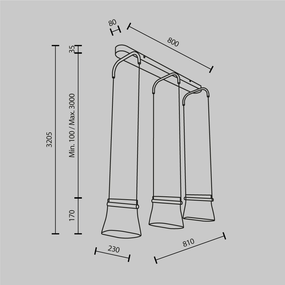 картинка Подвесной светильник Maytoni MOD170PL-L24BS3K