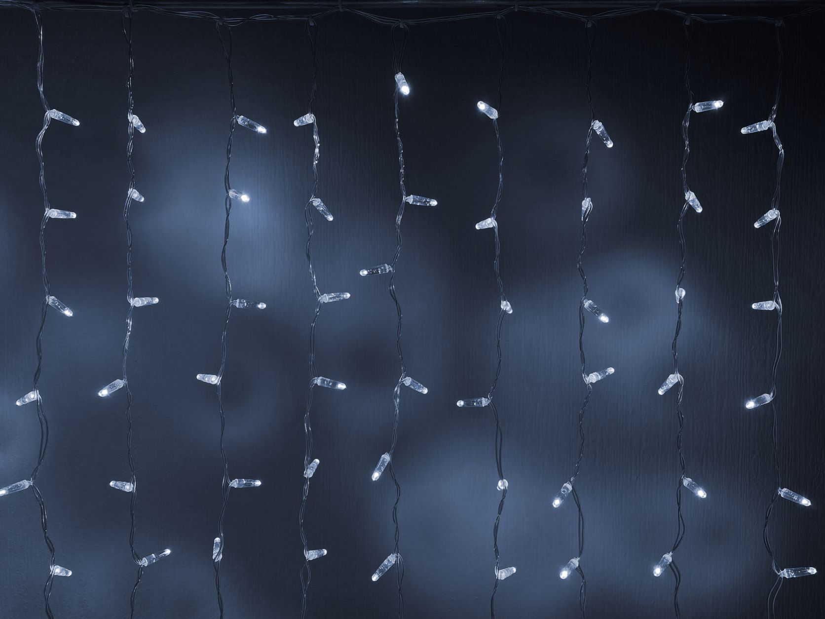 картинка Светодиодный занавес 2х1.5м, флэш, прозрачный провод, белый