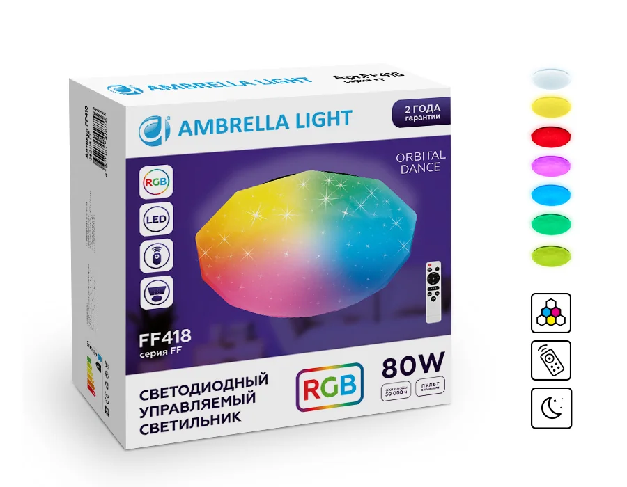 картинка Светодиодный светильник c подсветкой RGB