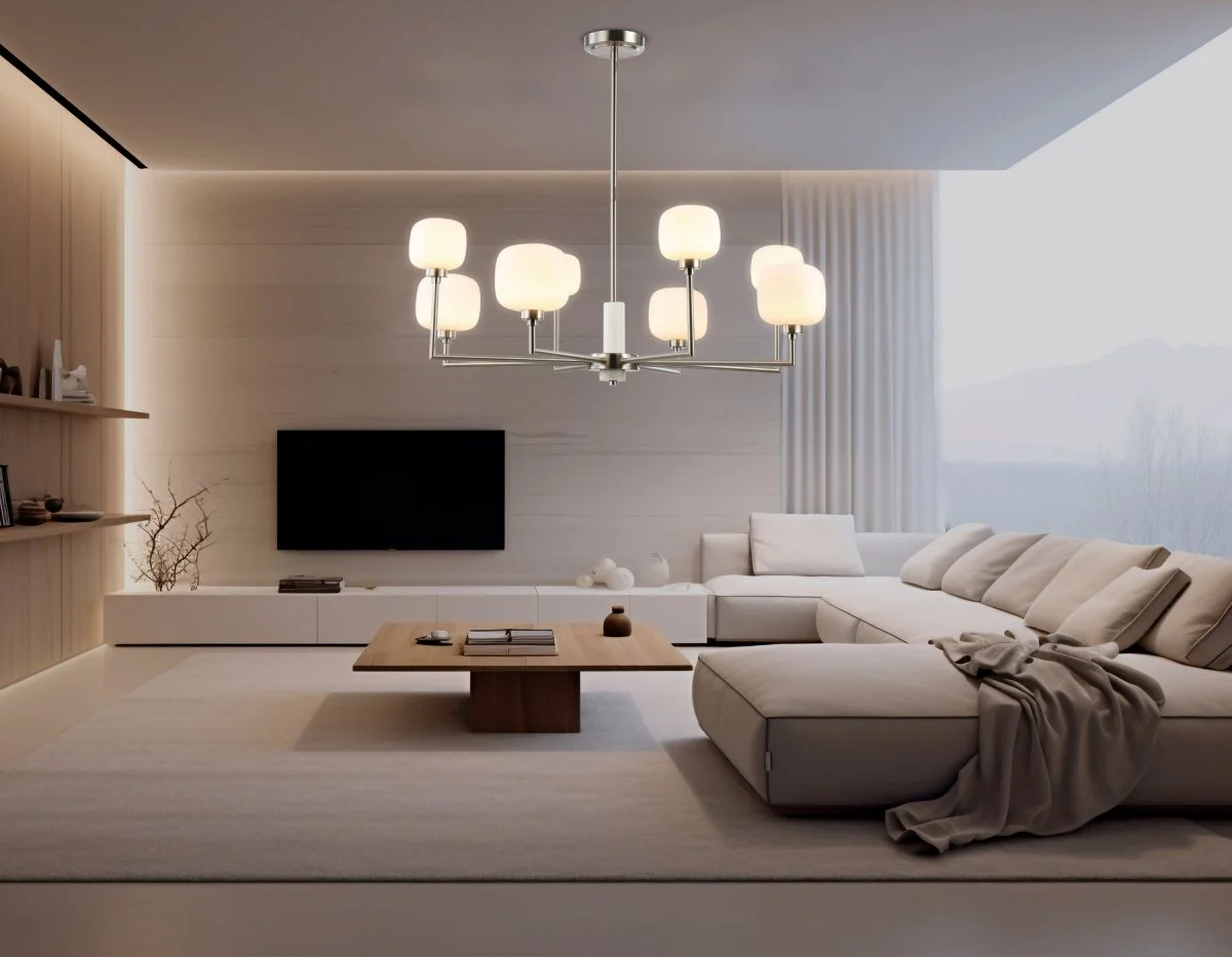 картинка Люстра на штанге с мрамором LH53003