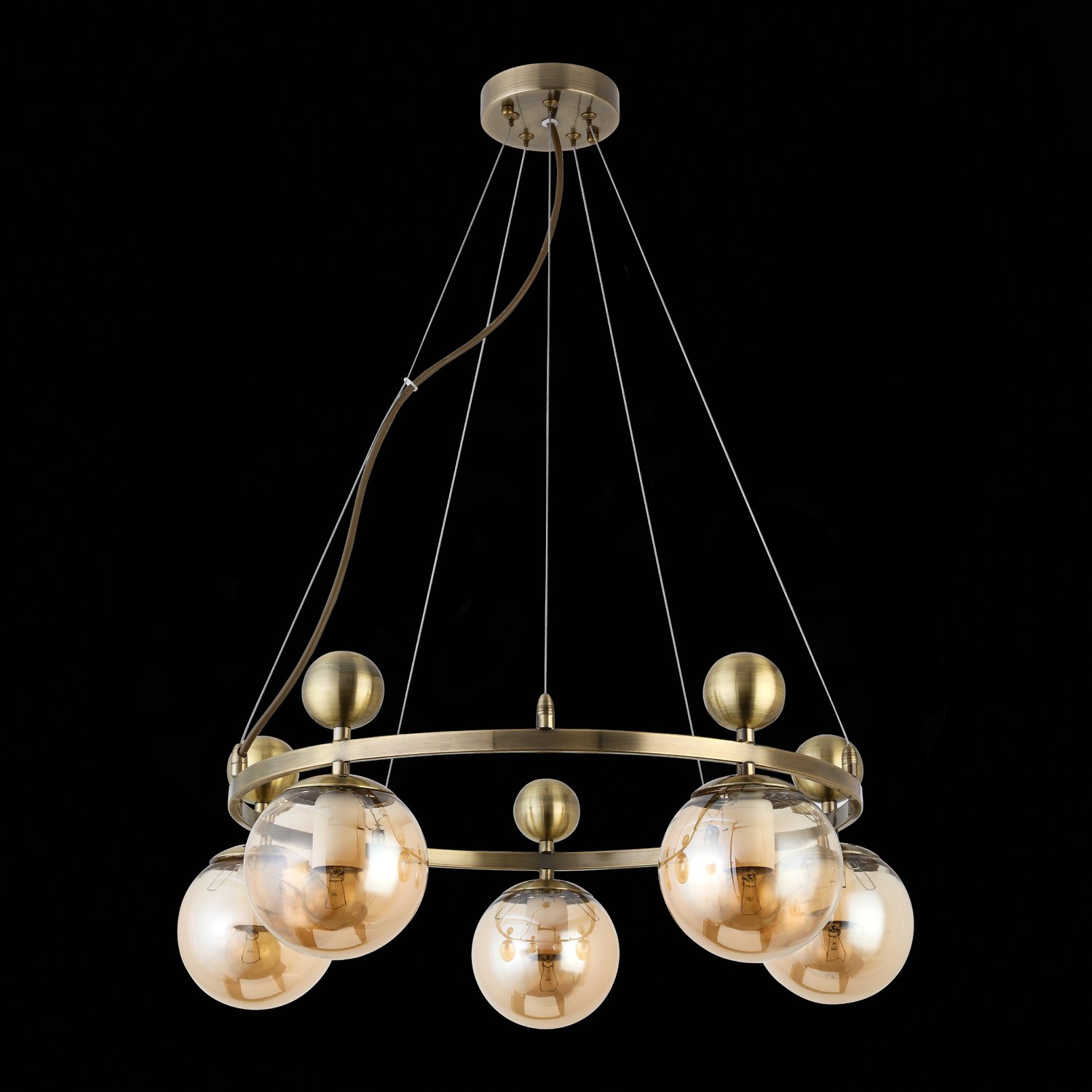 картинка SLE106303-05 Светильник подвесной Бронзовый/Прозрачный, Янтарный E27 5*60W