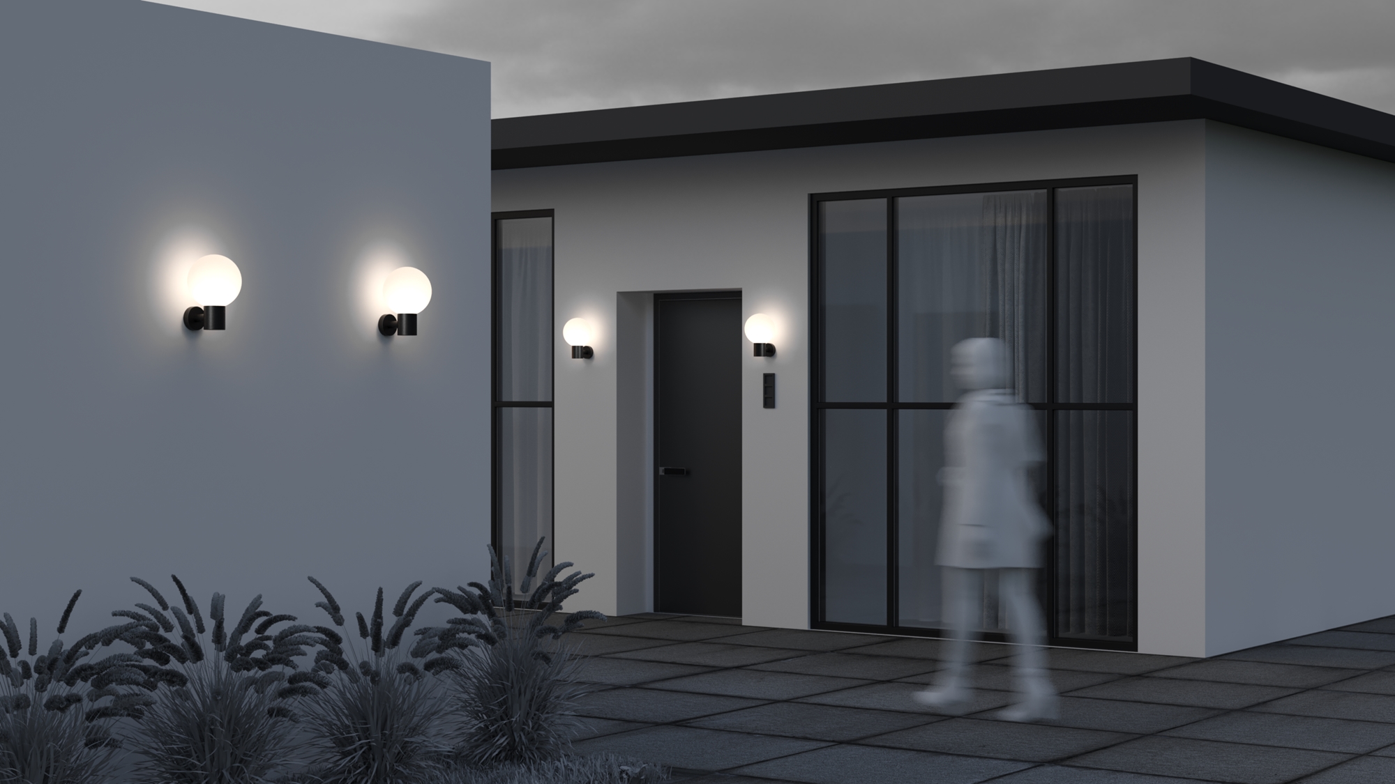 картинка Настенный светильник (бра) Outdoor O598WL-01B