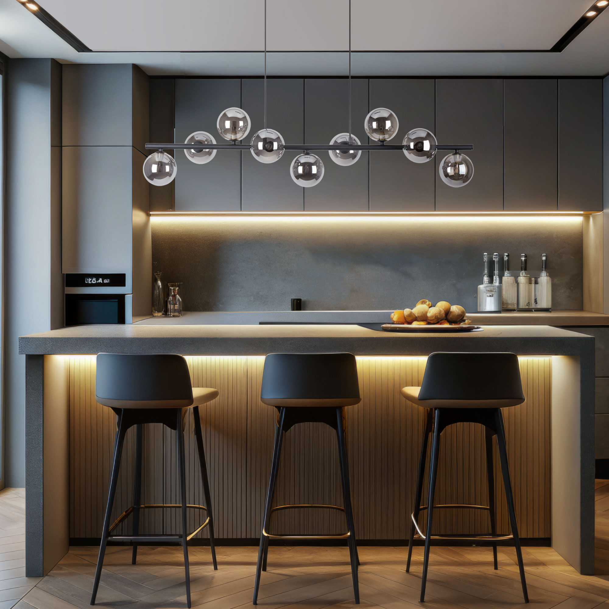 картинка Подвесной светильник со стеклянными плафонами 5667 Estera Black