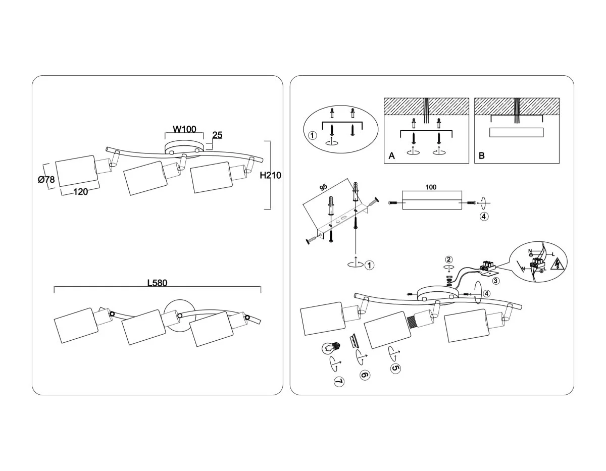 картинка Настенно-потолочный спот в стиле лофт TR8722