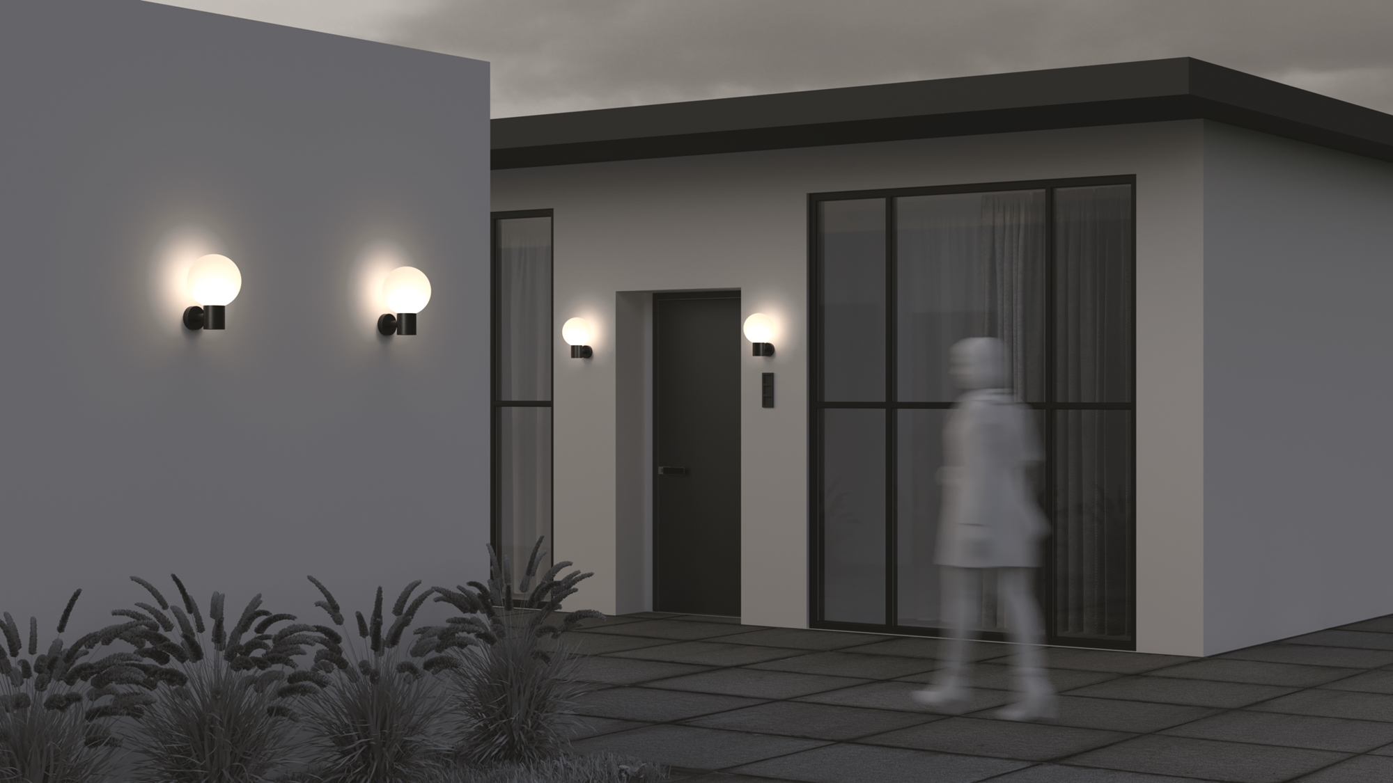 картинка Настенный светильник (бра) Outdoor O598WL-01B