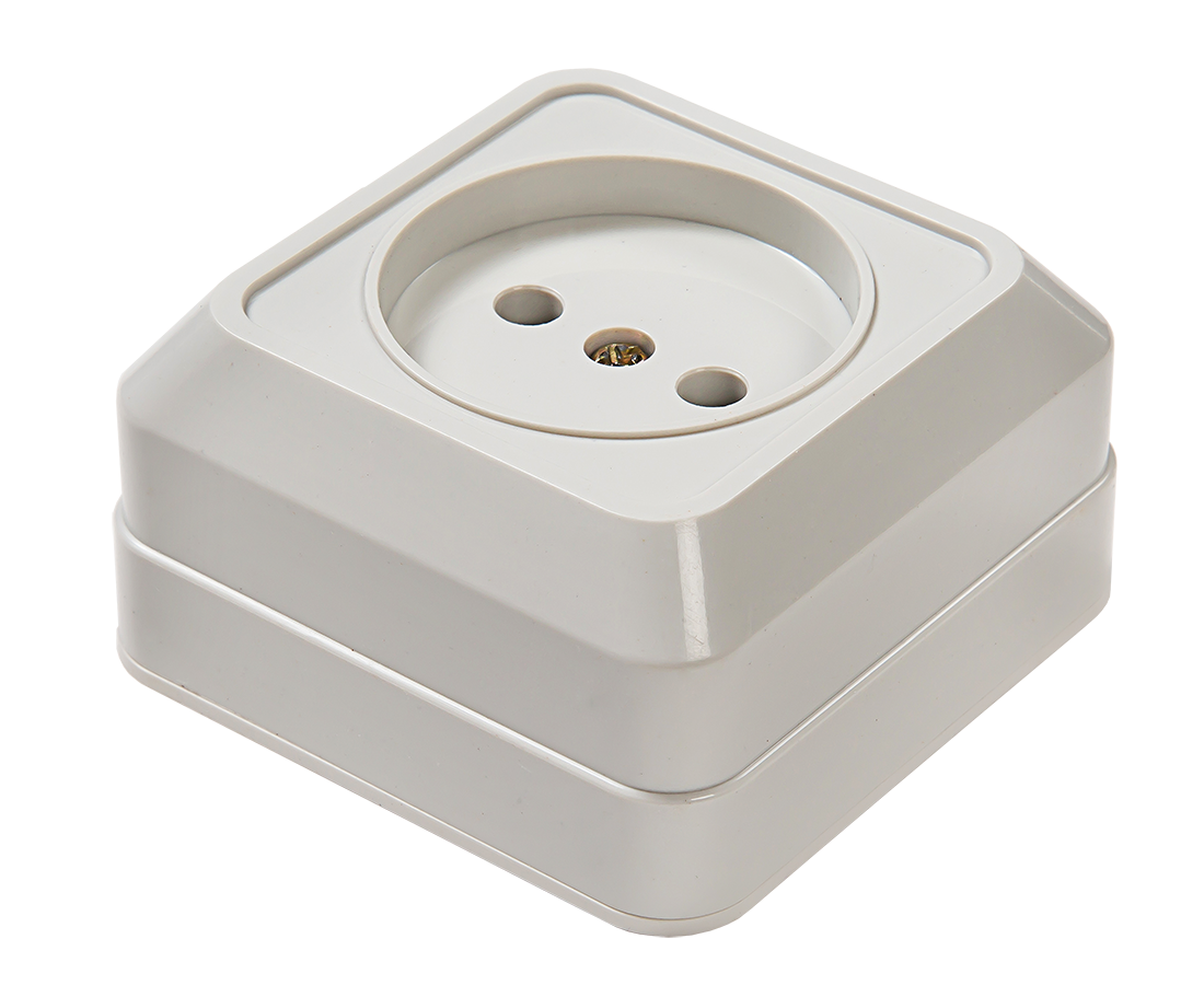 картинка Розетка одинарная BOLLETO белая накладная 7022 IN HOME