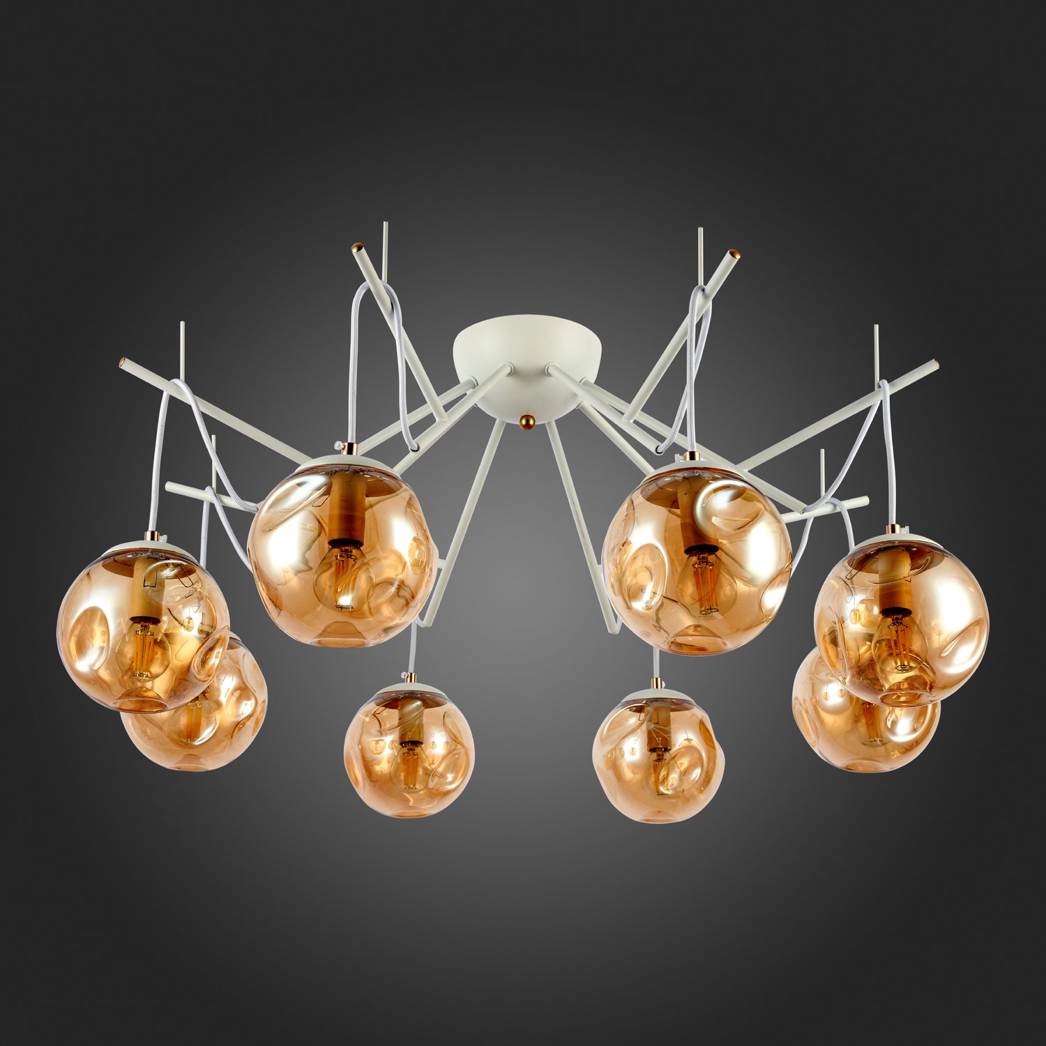 картинка SLE110202-08 Светильник потолочный Белый/Янтарный E14 8*40W