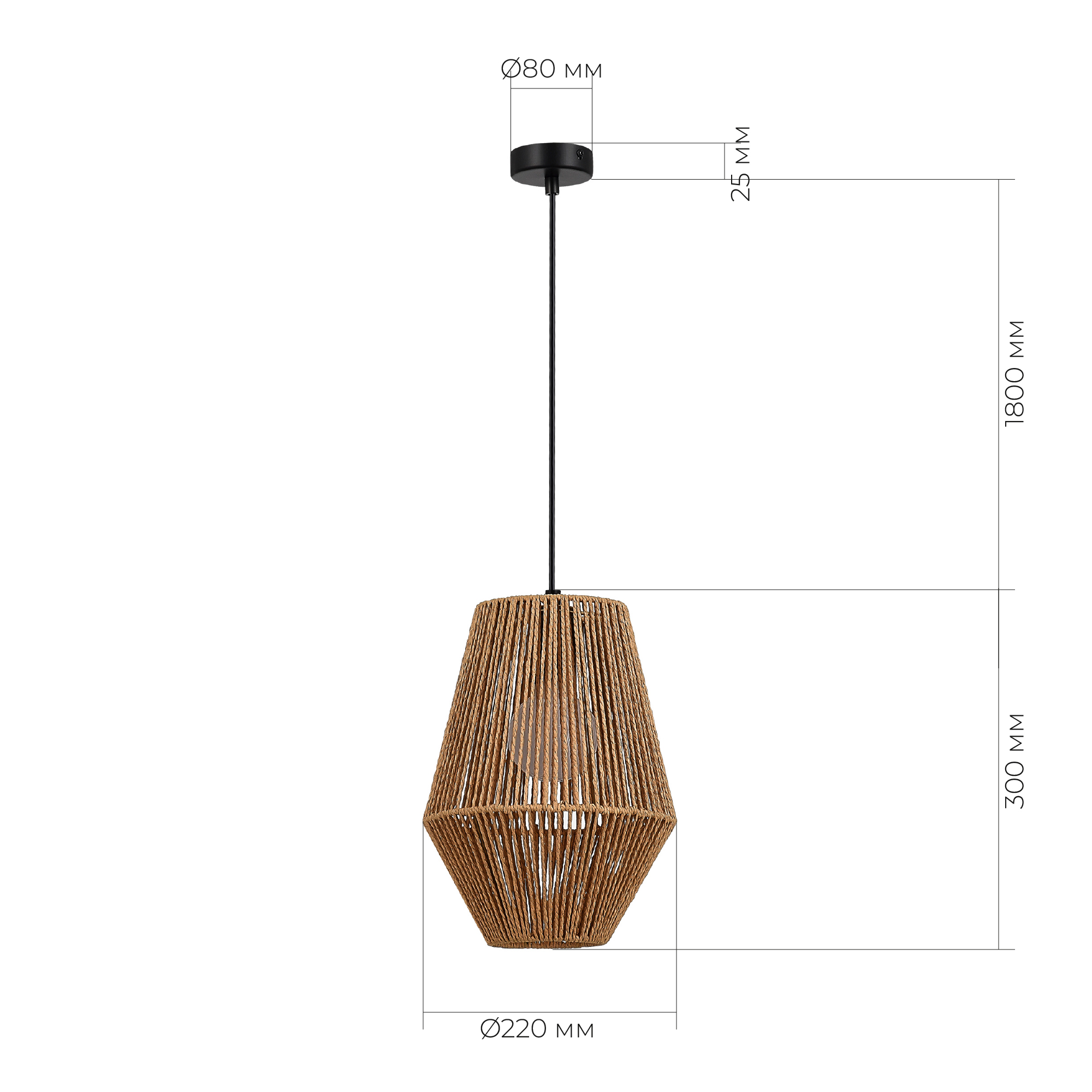 картинка SLE6025-613-01 Светильник подвесной бежевый/черный E27 1*40W