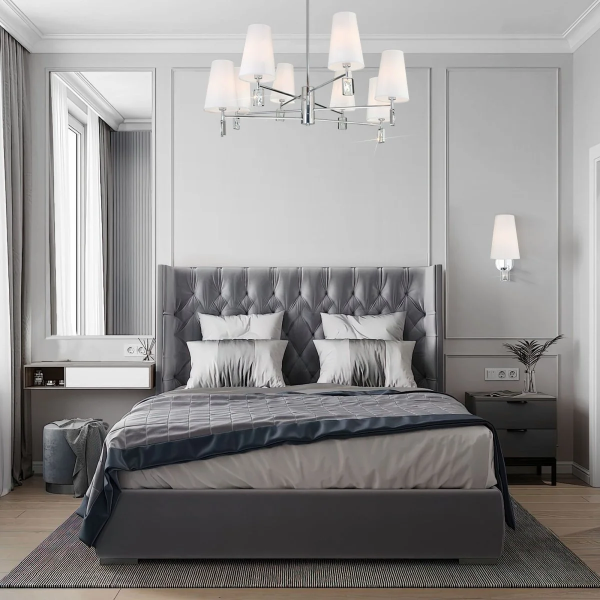 картинка Классическая люстра с абажурами 60137/8 хром