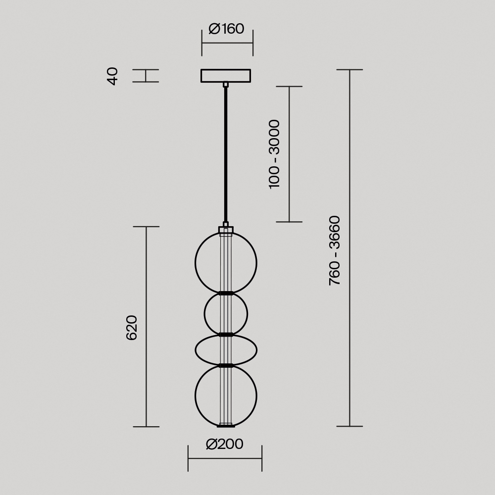 картинка Подвесной светильник Maytoni MOD307PL-L36BS3K