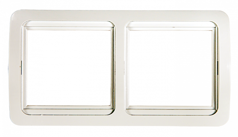 картинка Рамка двойная горизонтальная CLASSICO белая 2302H IN HOME