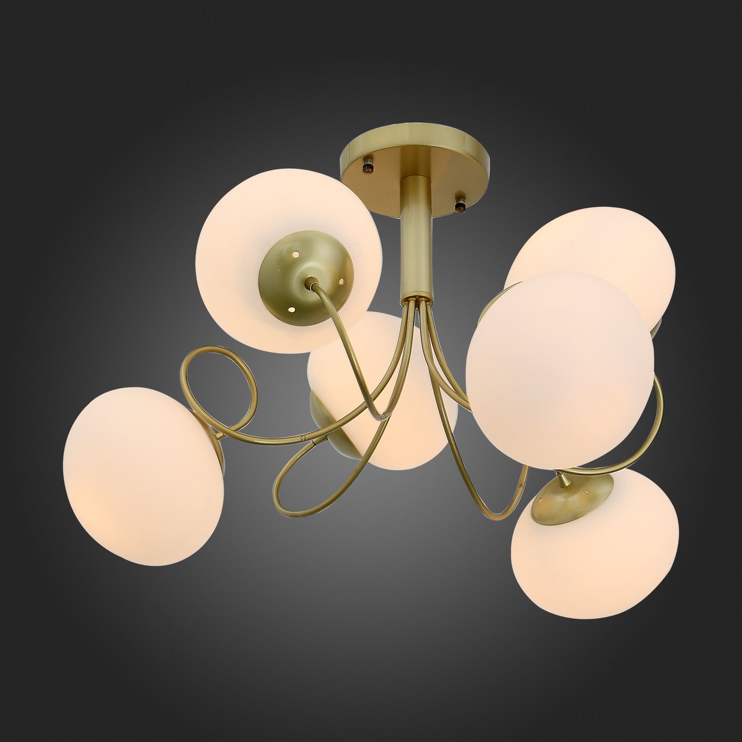 картинка SL717.202.06 Светильник потолочный Золотистый/Белый E27 6*40W