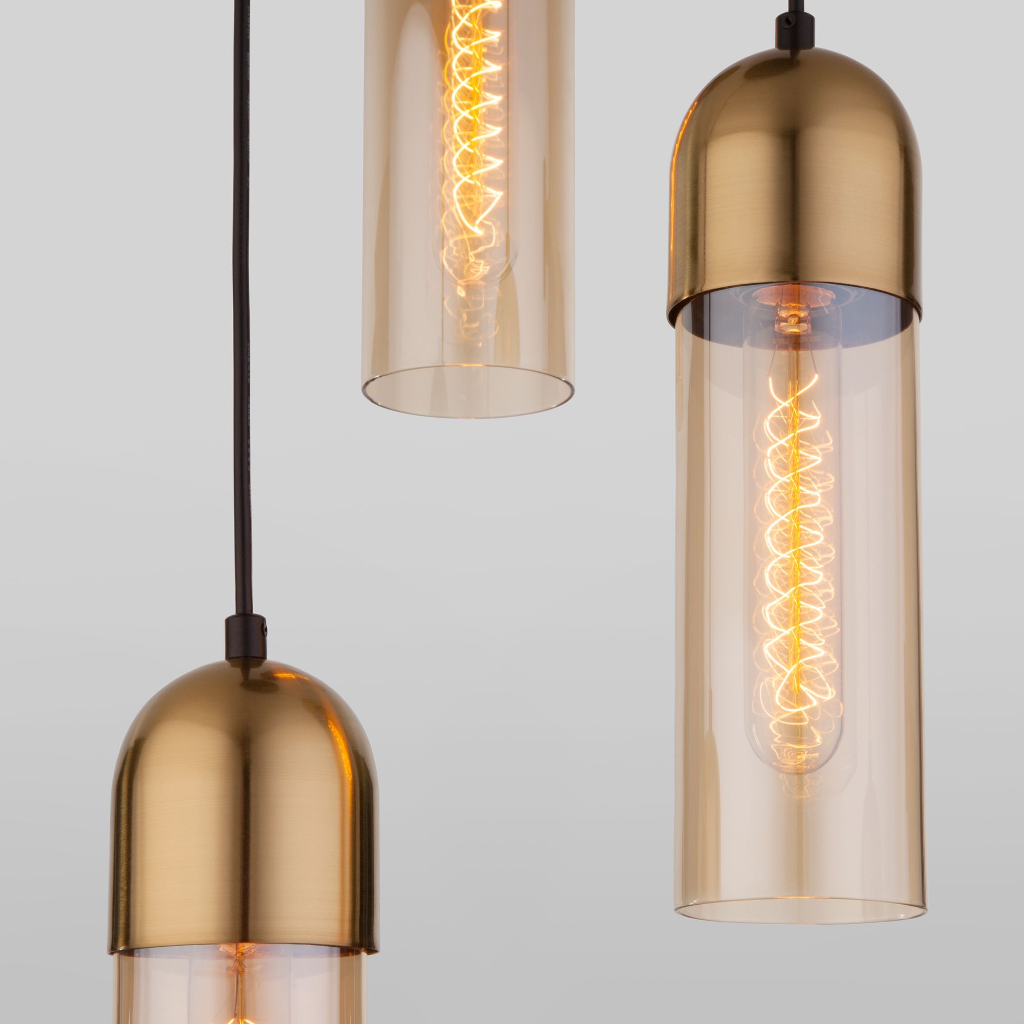 картинка Подвесной светильник со стеклянными плафонами 50180/3 янтарный