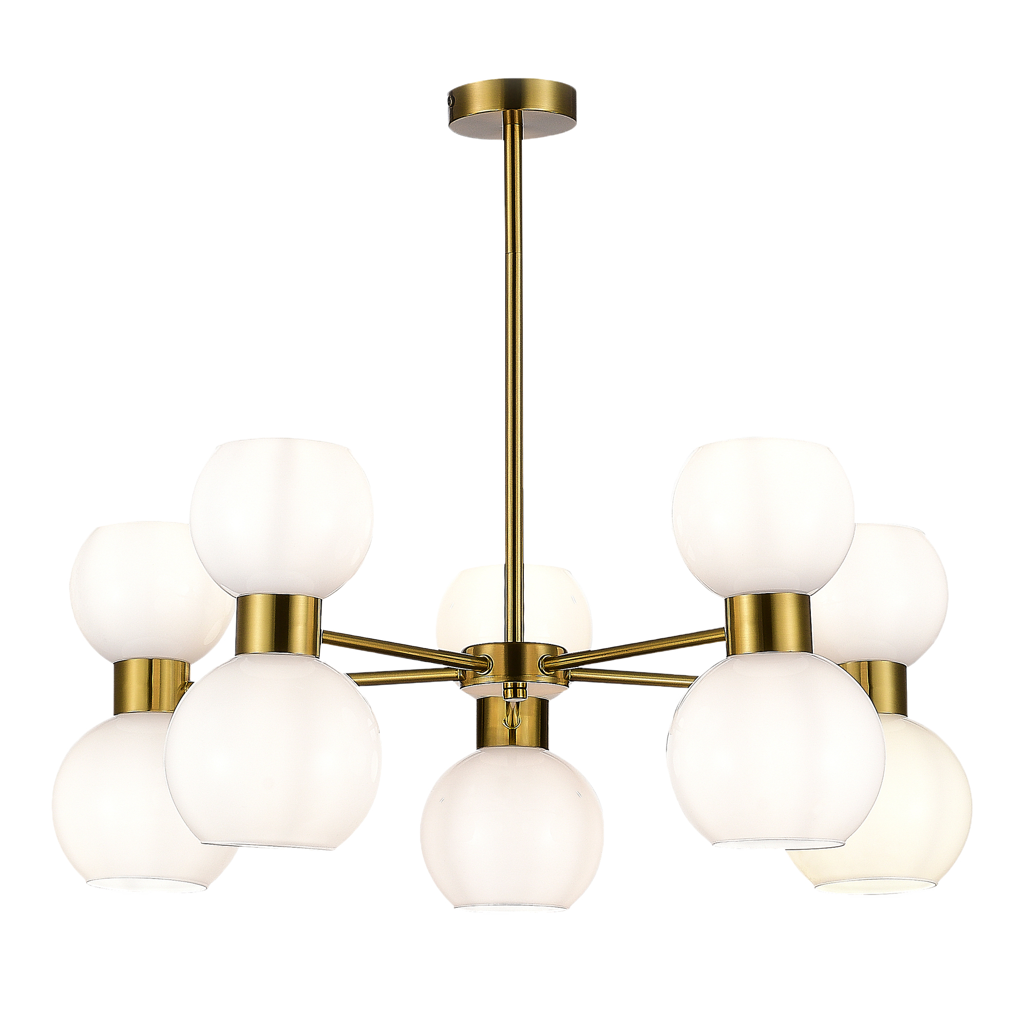 картинка SLE1138-302-10 Светильник потолочный Латунь/Белый E27 10*60W