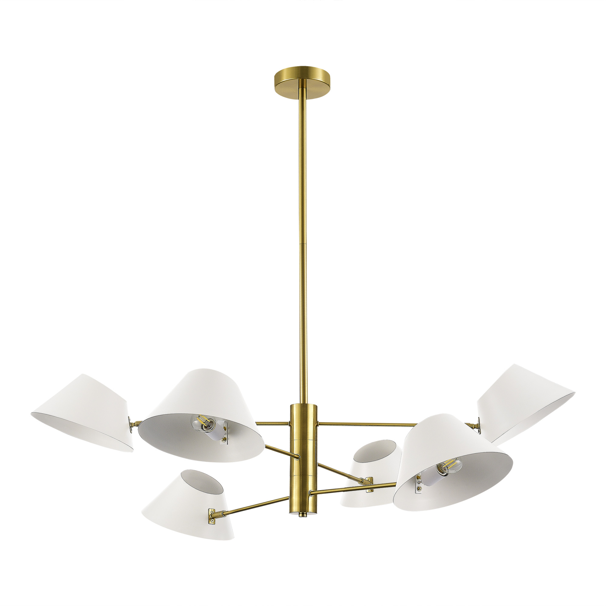 картинка SLE1253-353-06 Светильник подвесной Латунь/Белый E14 6*60W