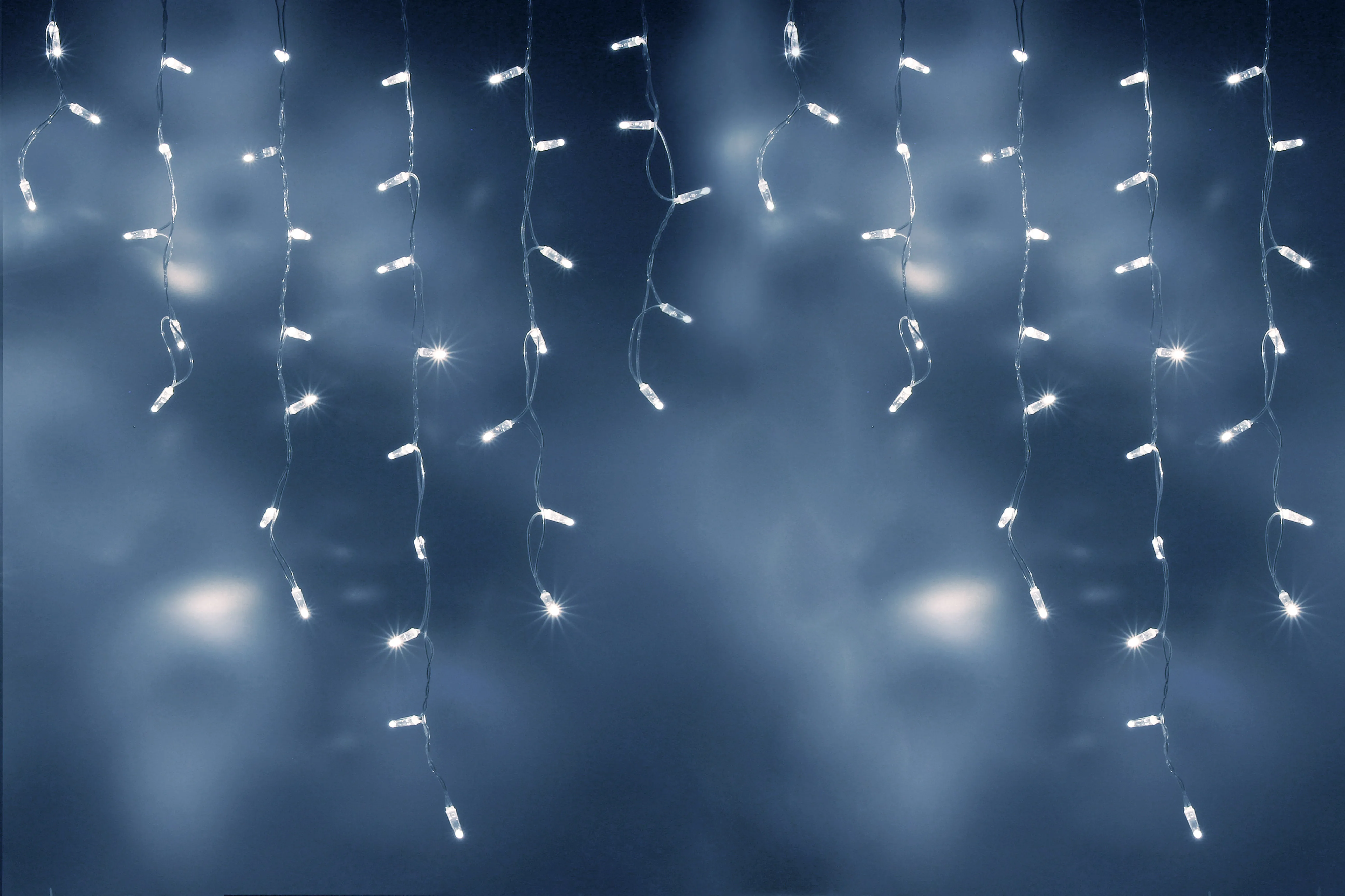 картинка Светодиодная бахрома 3х0.9м, статика, прозрачный провод, белая