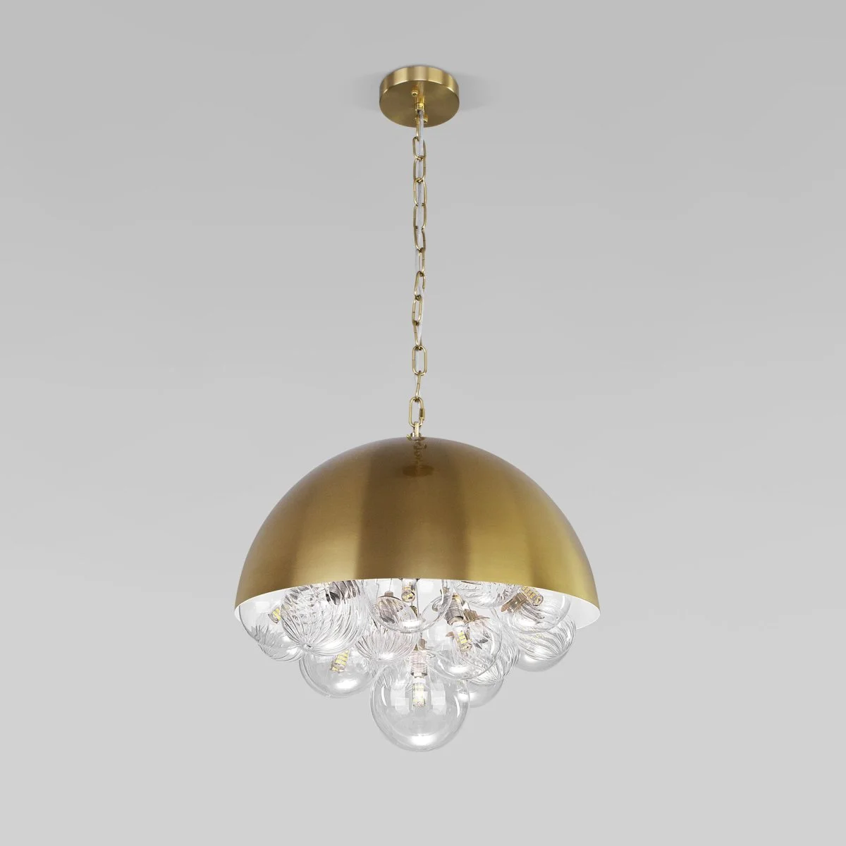 картинка Подвесной светильник со стеклянными плафонами 30177 латунь