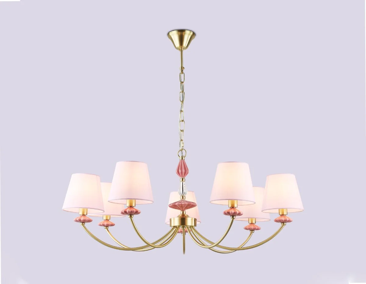 картинка Подвесная люстра с абажуром и декором из керамики LH75025