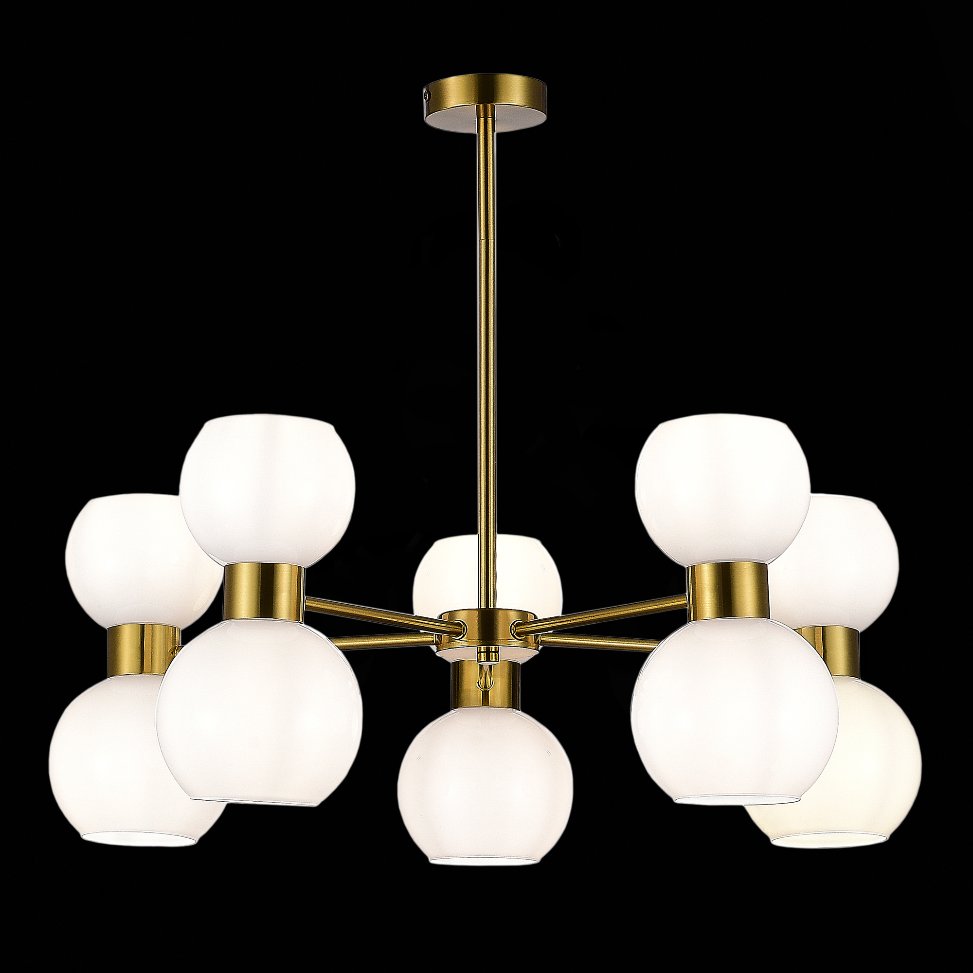 картинка SLE1138-302-10 Светильник потолочный Латунь/Белый E27 10*60W