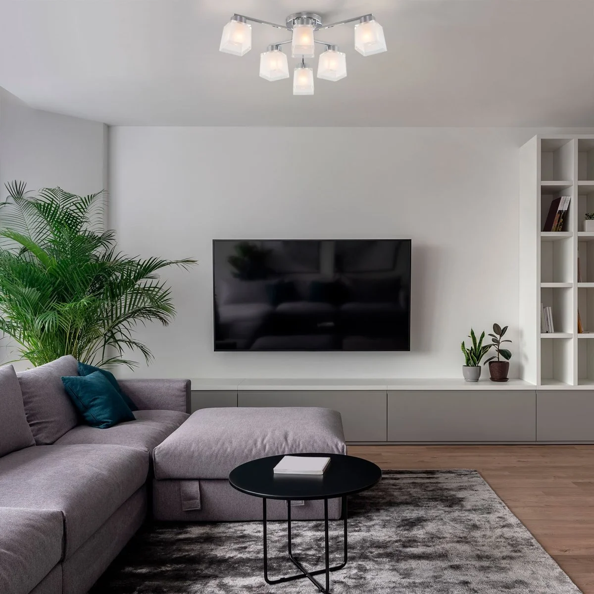 картинка Потолочная люстра со стеклянными плафонами 30162/6 хром