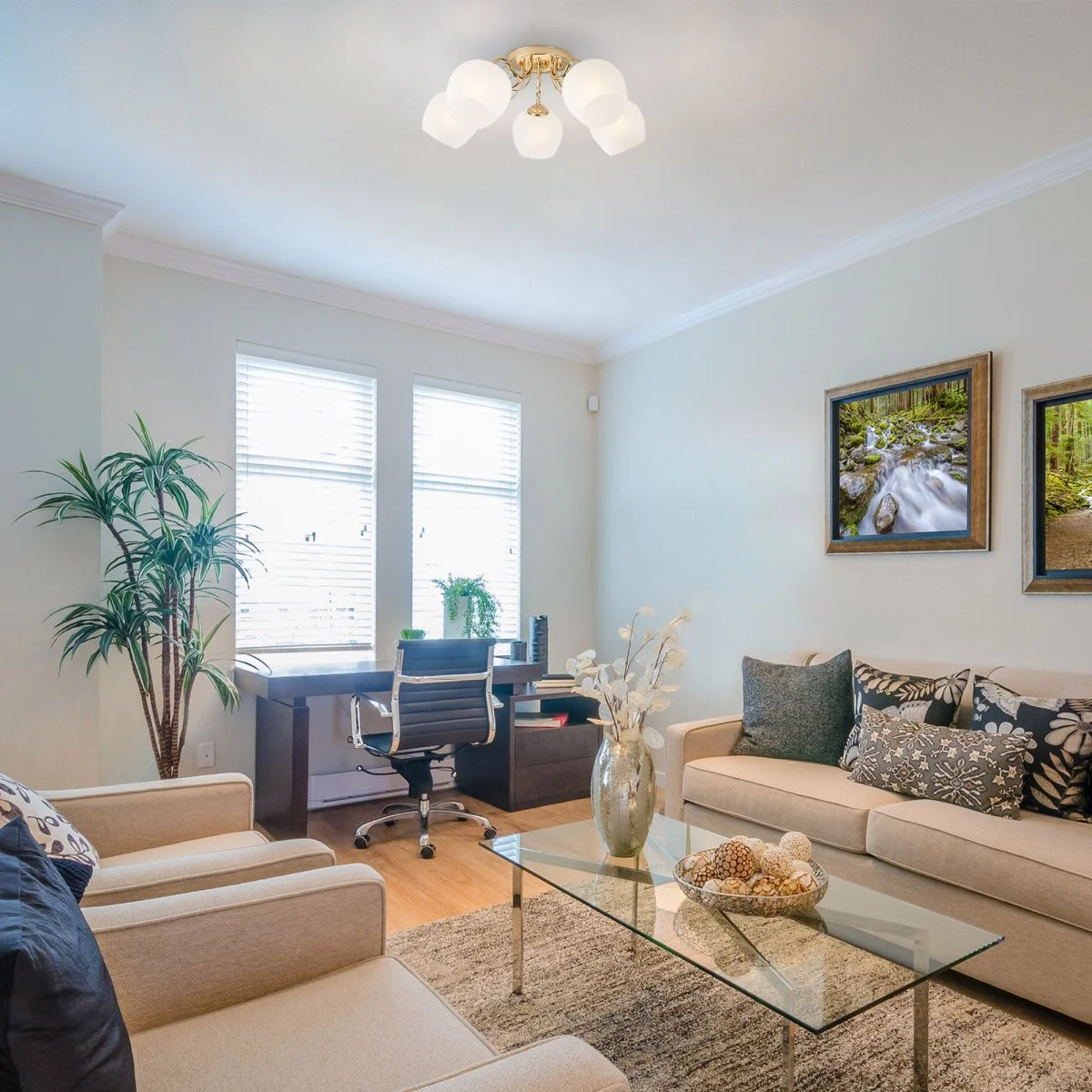 картинка Потолочный светильник со стеклянными плафонами 30138/5 золото