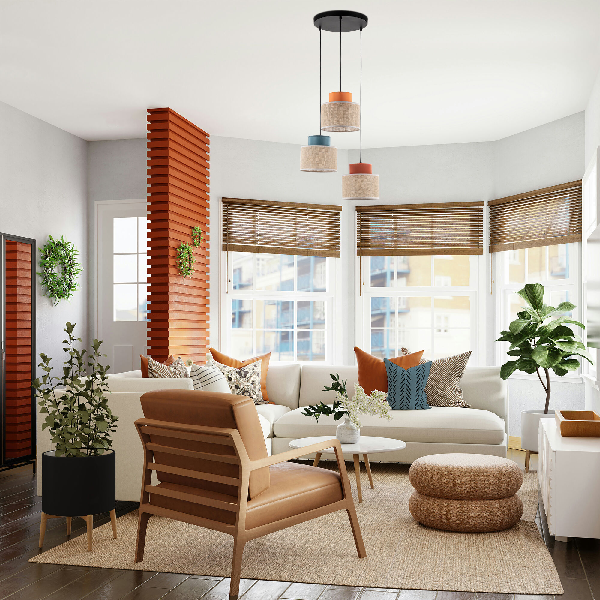 картинка Подвесной светильник с тканевыми абажурами 2759 Duo