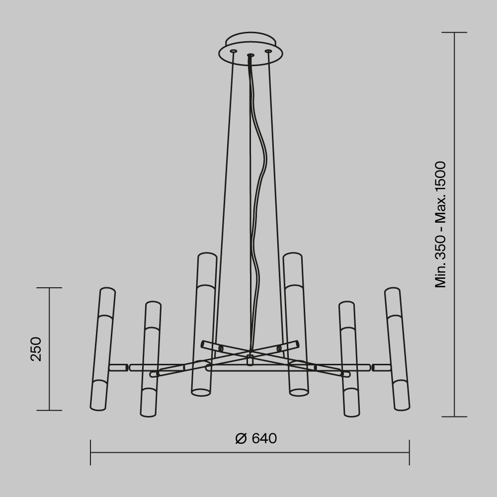 картинка Подвесной светильник Maytoni MOD031PL-12B
