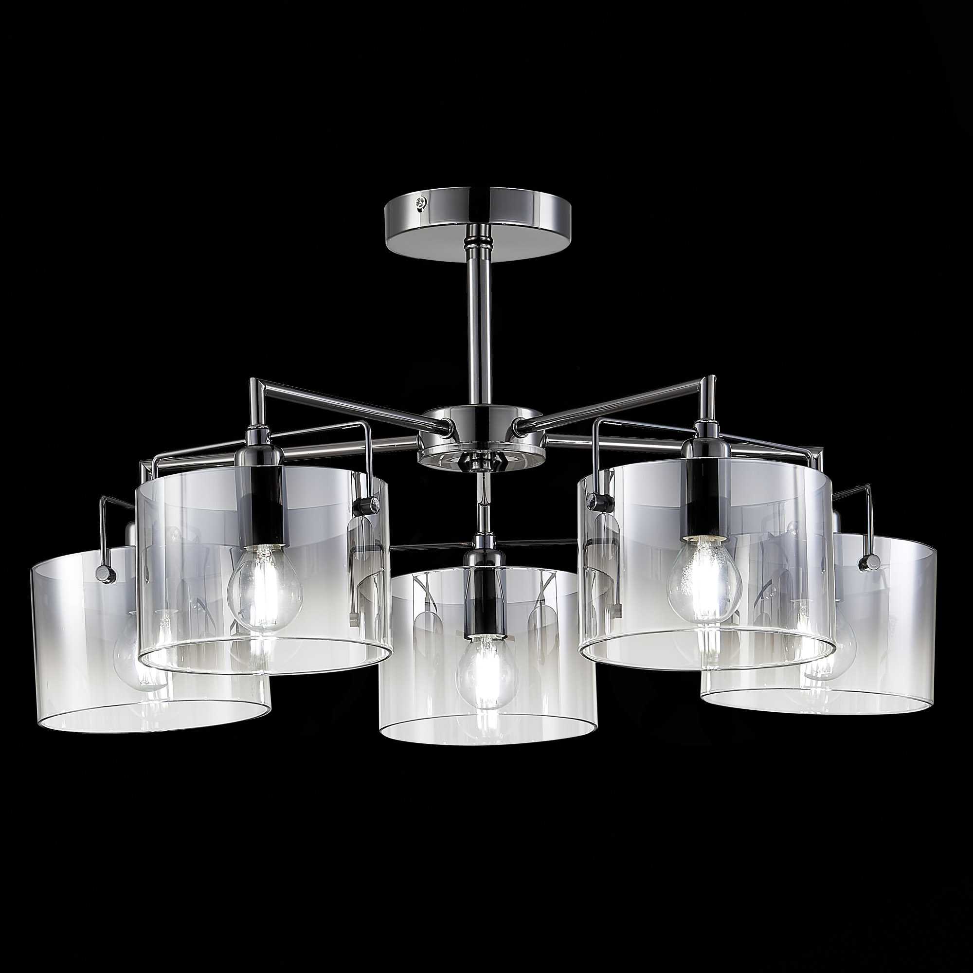 картинка SLE155602-05 Светильник потолочный Хром/Дымчатый E14 5*40W