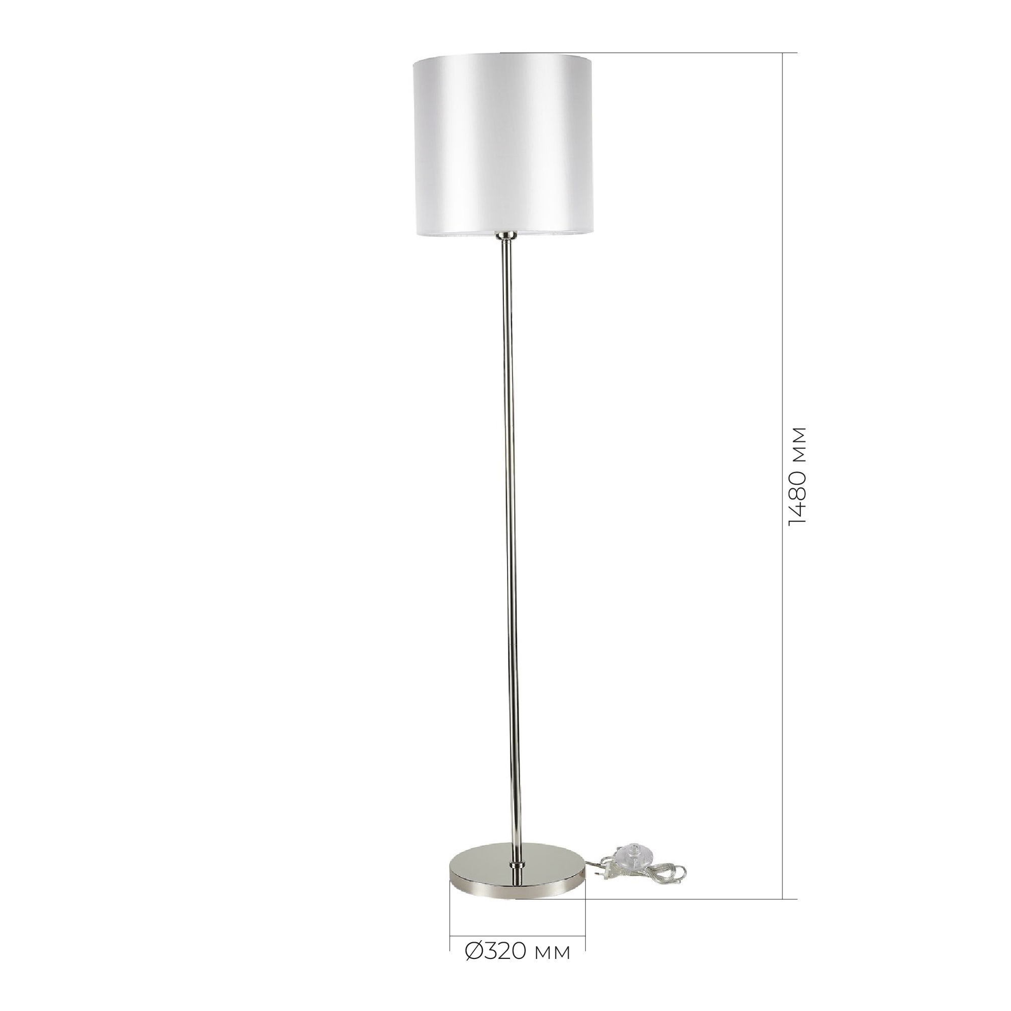 картинка SLE107305-01 Светильник напольный Никель/Белый E27 1*40W