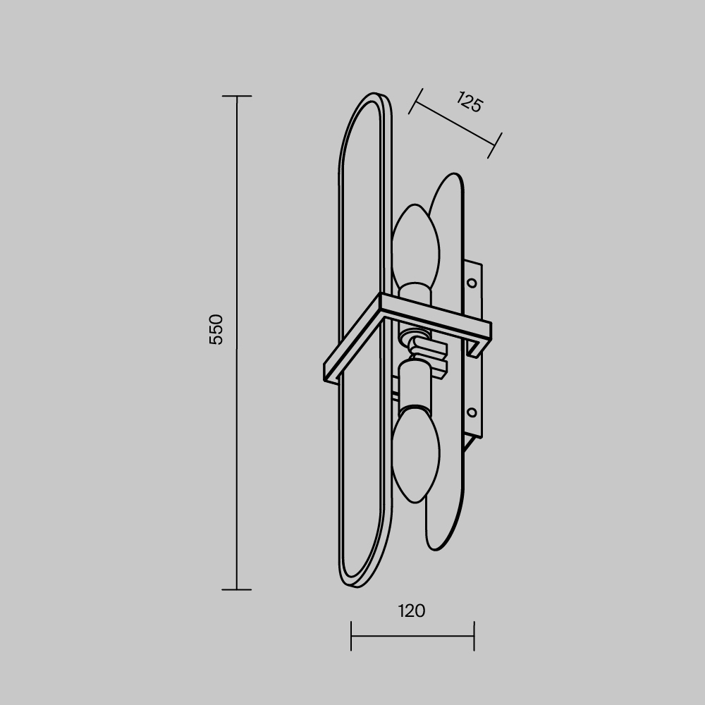 картинка Настенный светильник (бра) Maytoni MOD099WL-02G