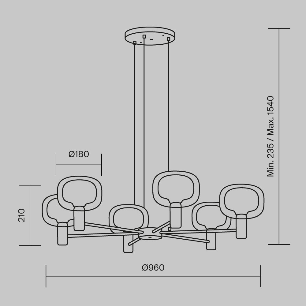 картинка Подвесной светильник Maytoni MOD411PL-06G