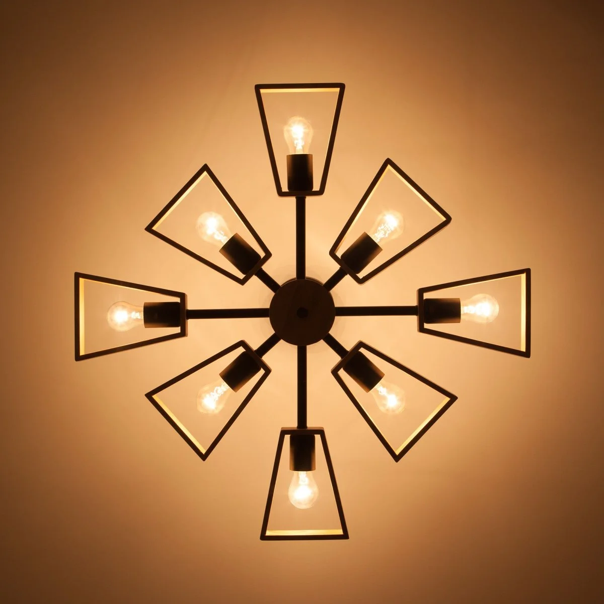 картинка Потолочная люстра лофт с деревянными элементами 70056/8 черный