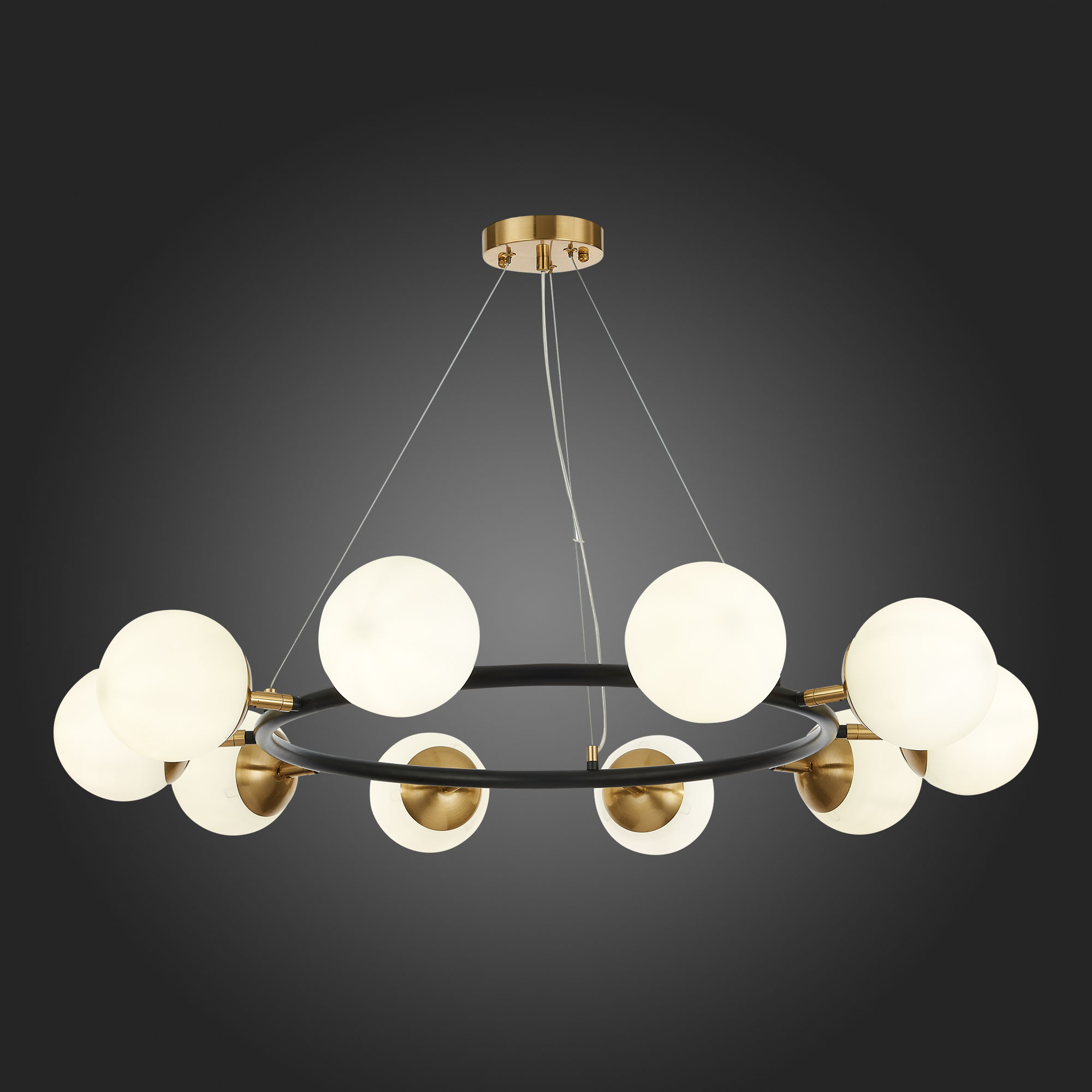 картинка SLE220403-10 Светильник подвесной Черный, Латунь/Белый E27 10*60W