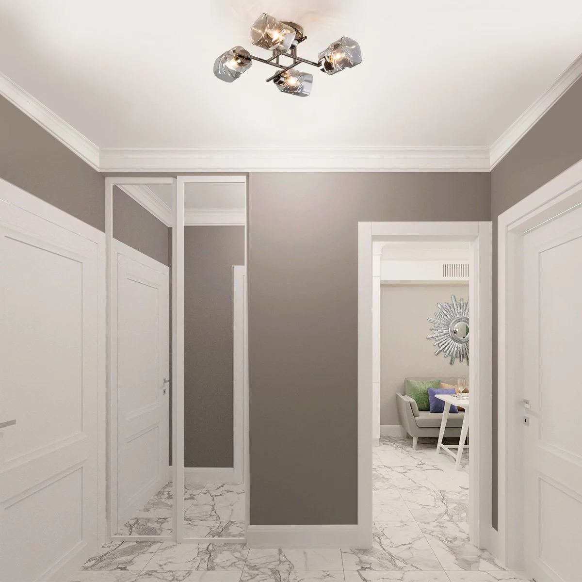 картинка Потолочная люстра со стеклянными плафонами 30165/4 черный жемчуг