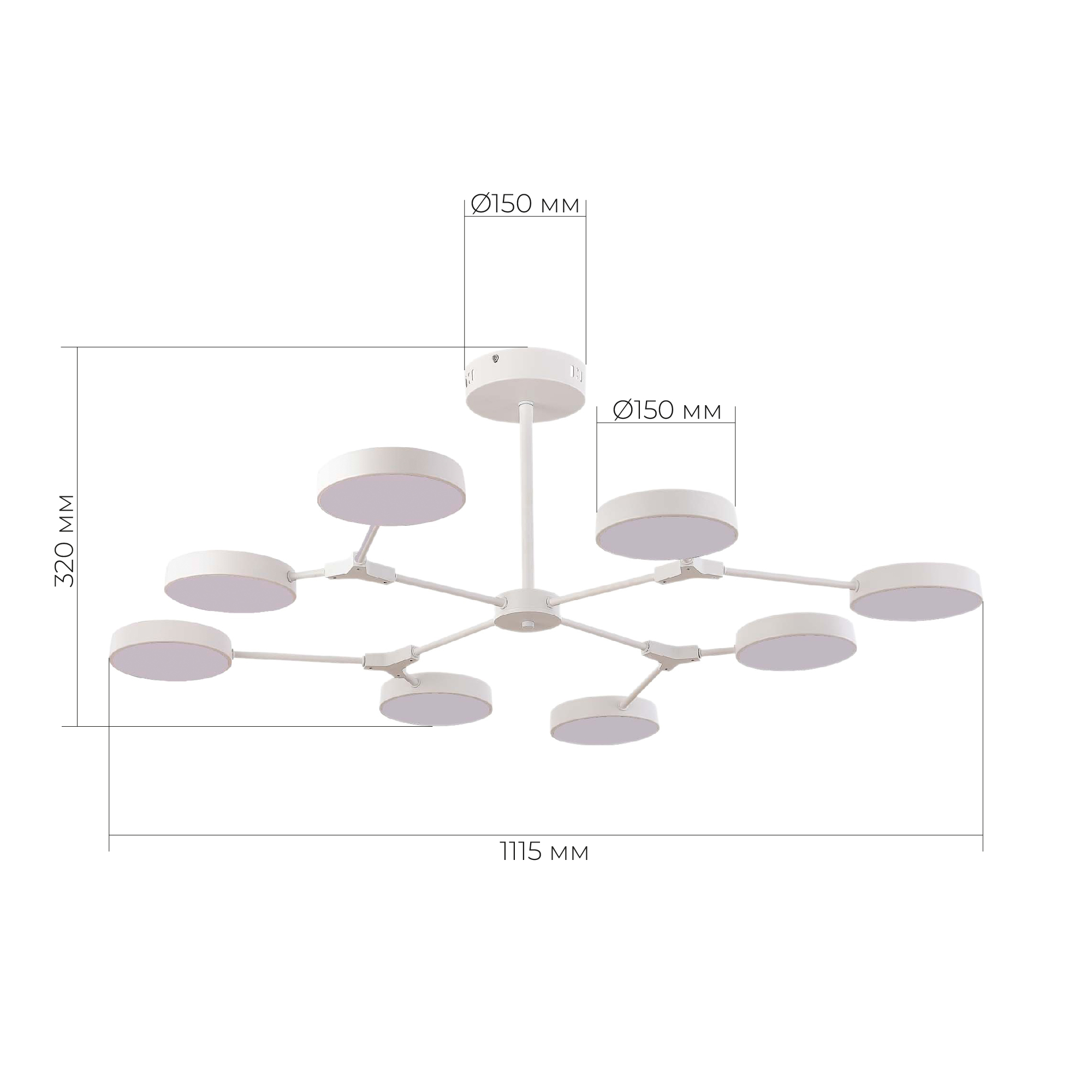 картинка SLE6003-502-08 Светильник потолочный Белый/Белый LED 8*10W