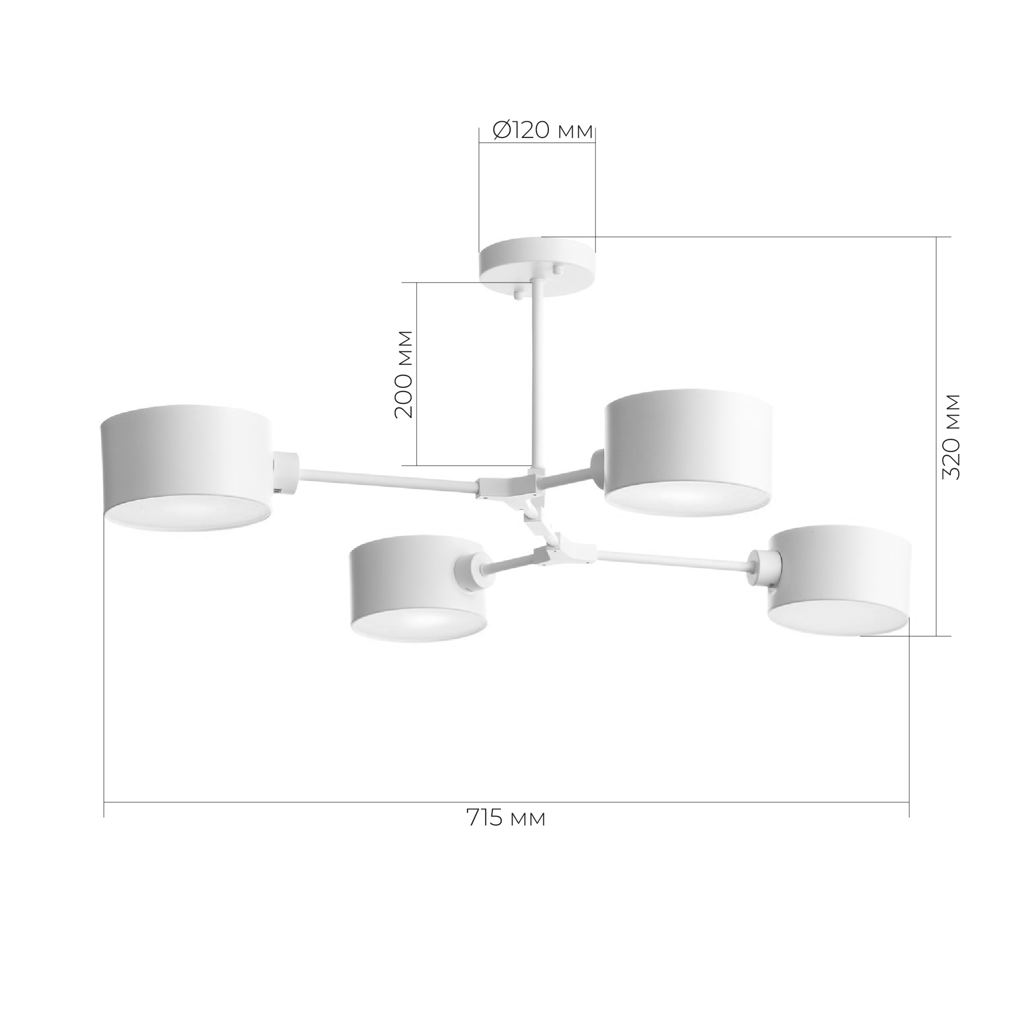 картинка SLE183502-04 Светильник потолочный Белый/Белый E14 4*60W