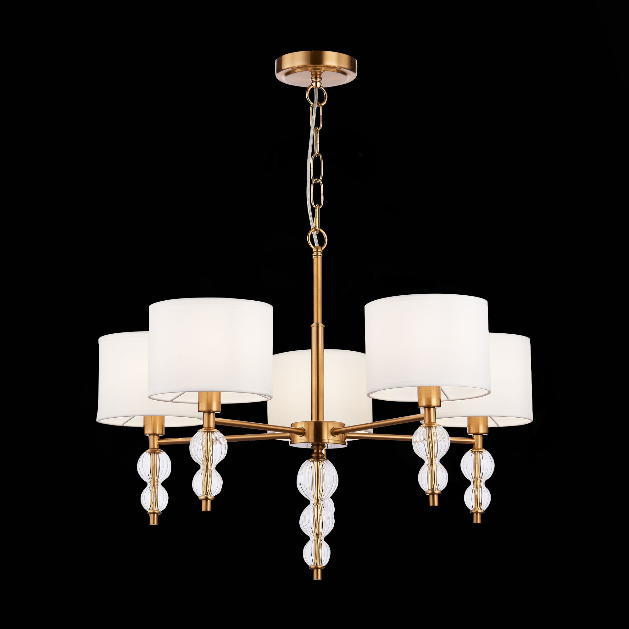 картинка SLE105713-05 Светильник подвесной Латунь, Прозрачный/Белый E14 5*40W