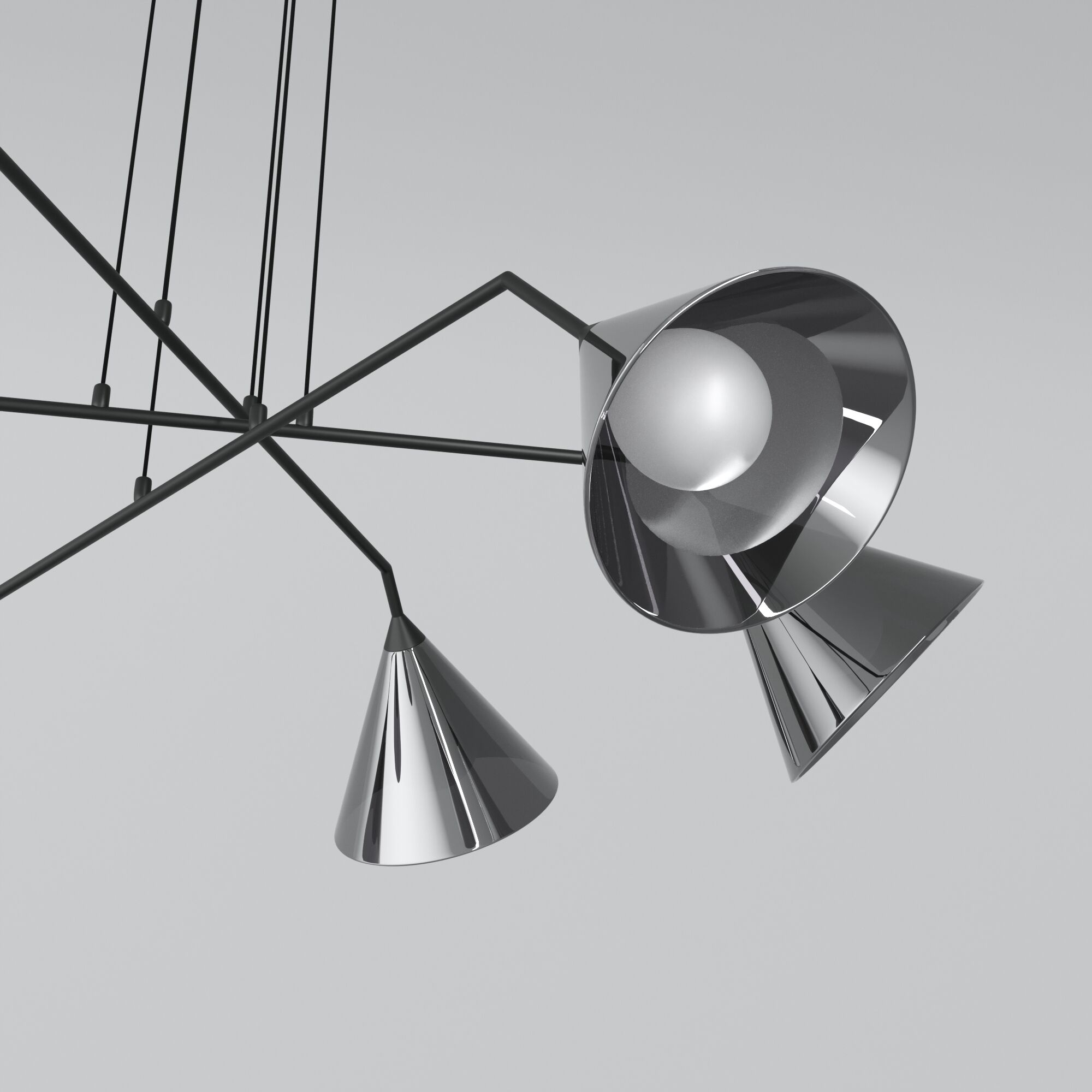 картинка Подвесной светильник со стеклянными плафонами 70161/6 черный