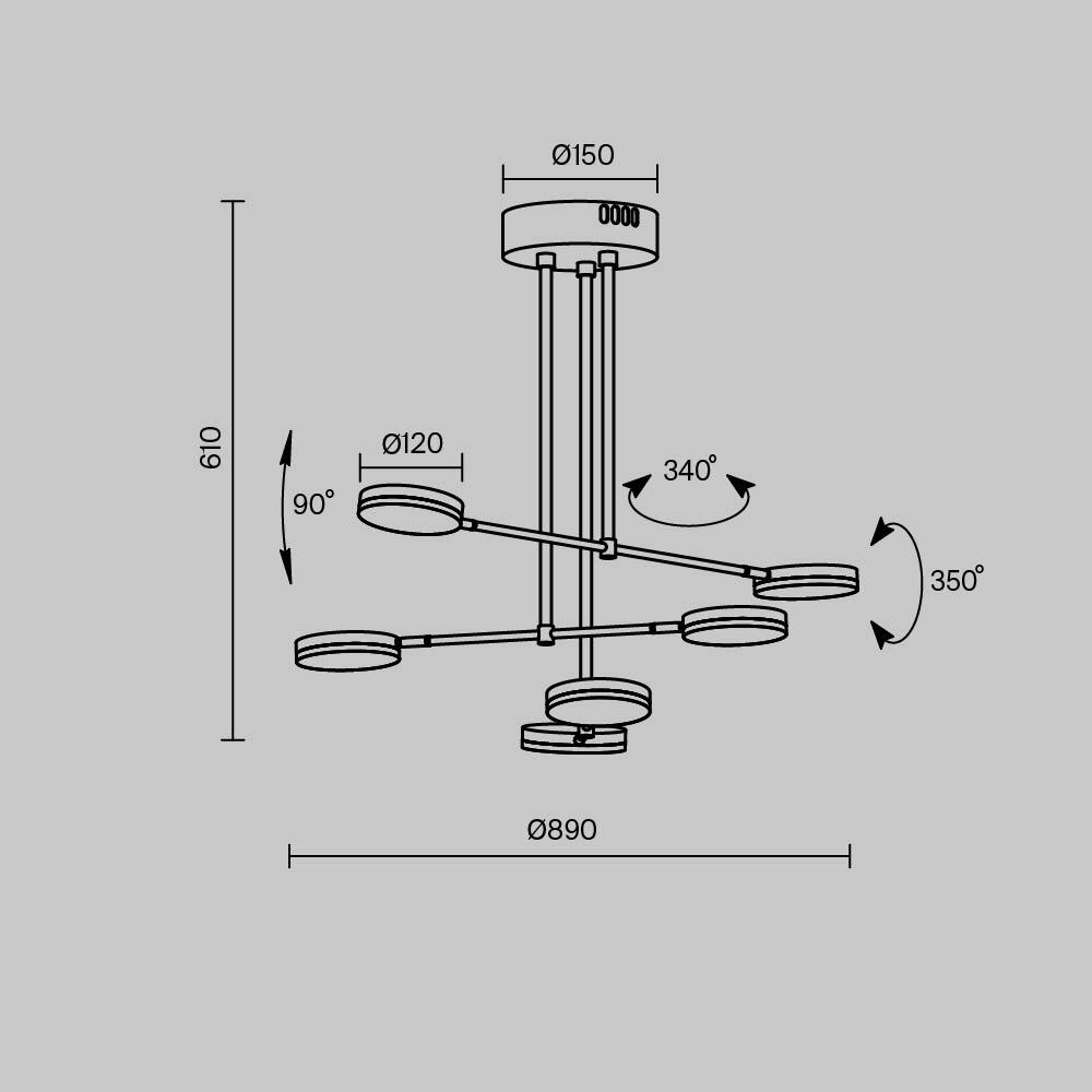 картинка Подвесной светильник Maytoni MOD070PL-L38B3K