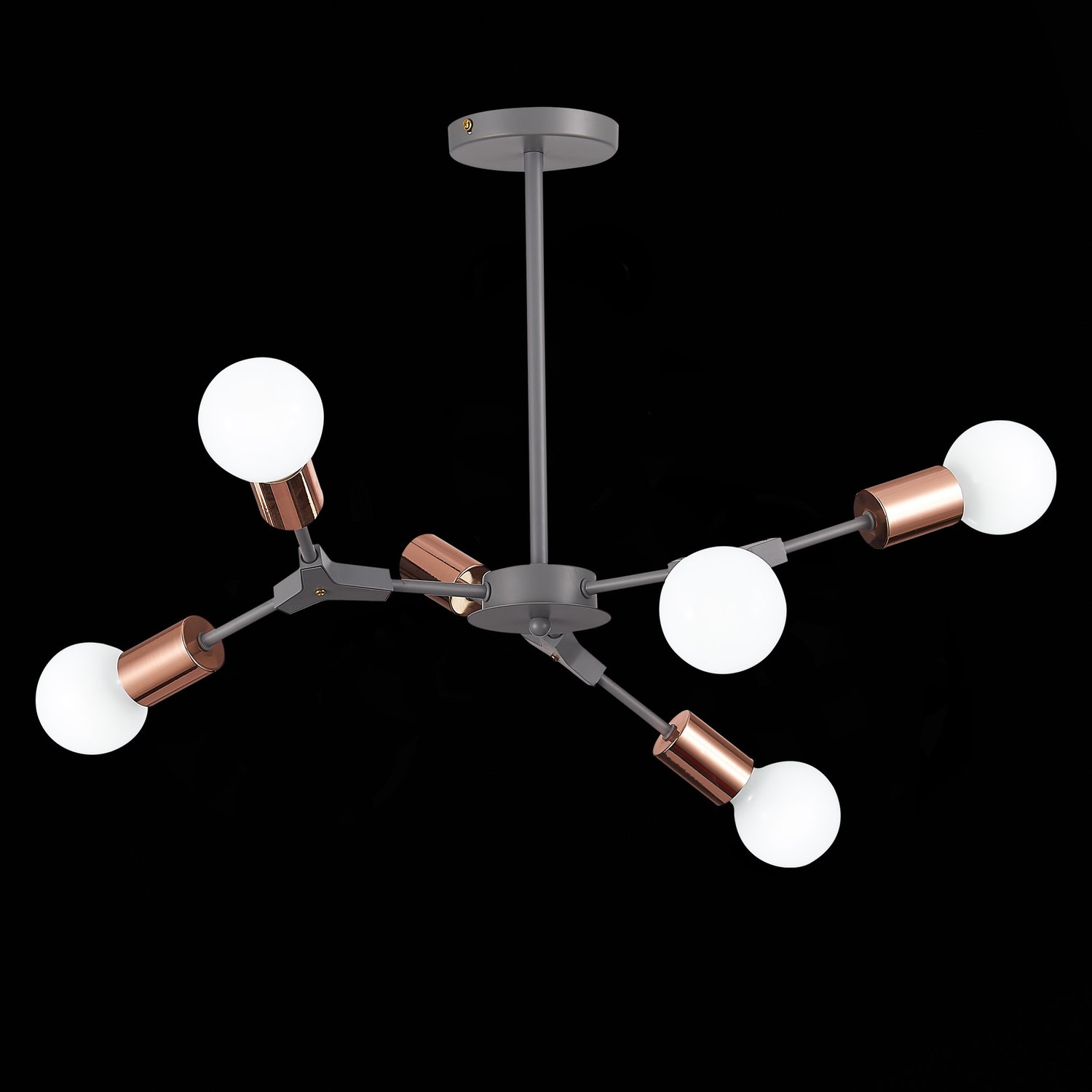 картинка SLE106403-06 Светильник потолочный Серый, Розовое золото E27 6*60W