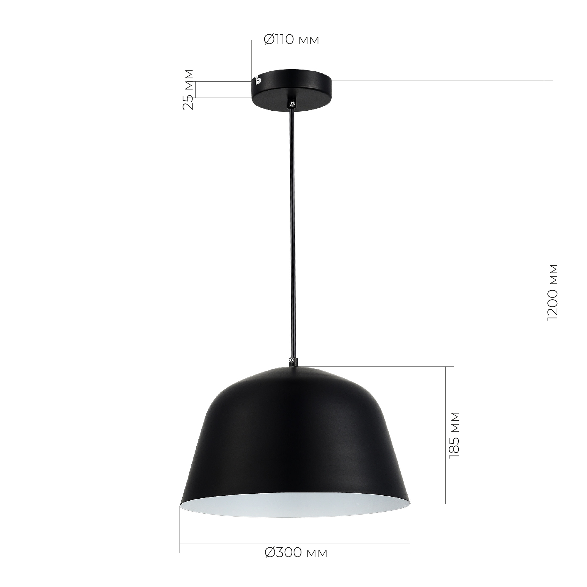 картинка SLE1805-403-01 Светильник подвесной Черный/Черный E27 1*40W