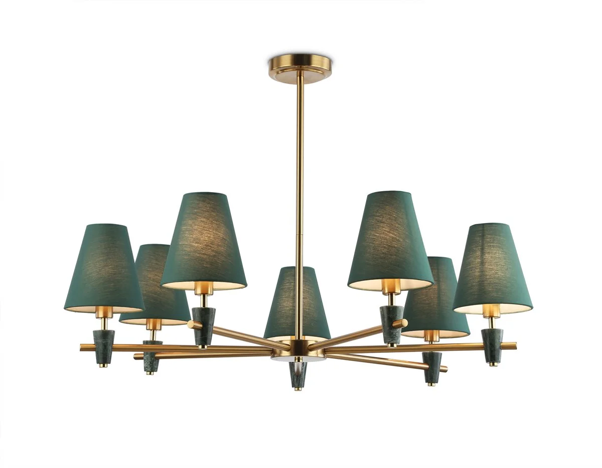 картинка Люстра на штанге с абажурами и мрамором LH75053