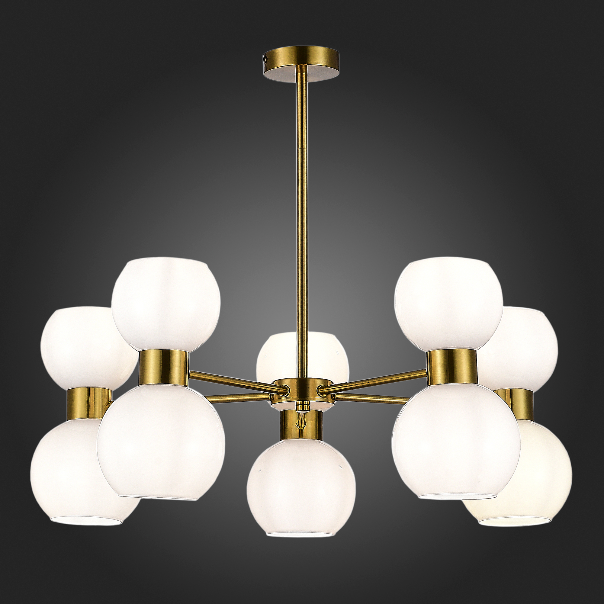 картинка SLE1138-302-10 Светильник потолочный Латунь/Белый E27 10*60W