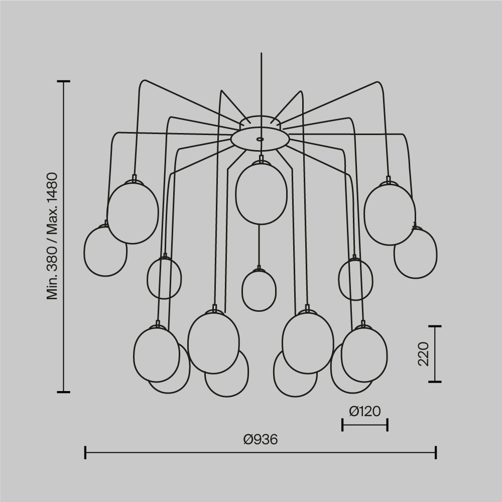 картинка Подвесной светильник Maytoni MOD176PL-16G